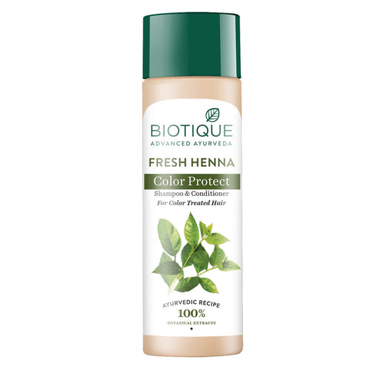 【Biotique】 Fresh Henna Colour Protect Shampoo & Conditioner｜ヘナ カラープロテクト シャンプー コンディショナー｜190ML