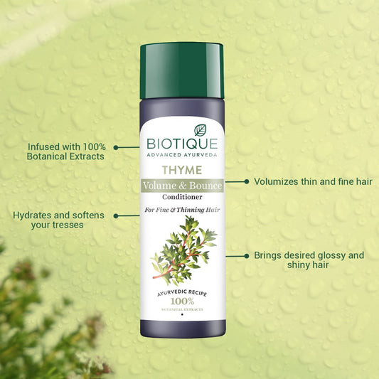 【Biotique】 THYME Volume & Bounce Conditioner｜タイム ボリューム＆バウンス コンディショナー｜200ML
