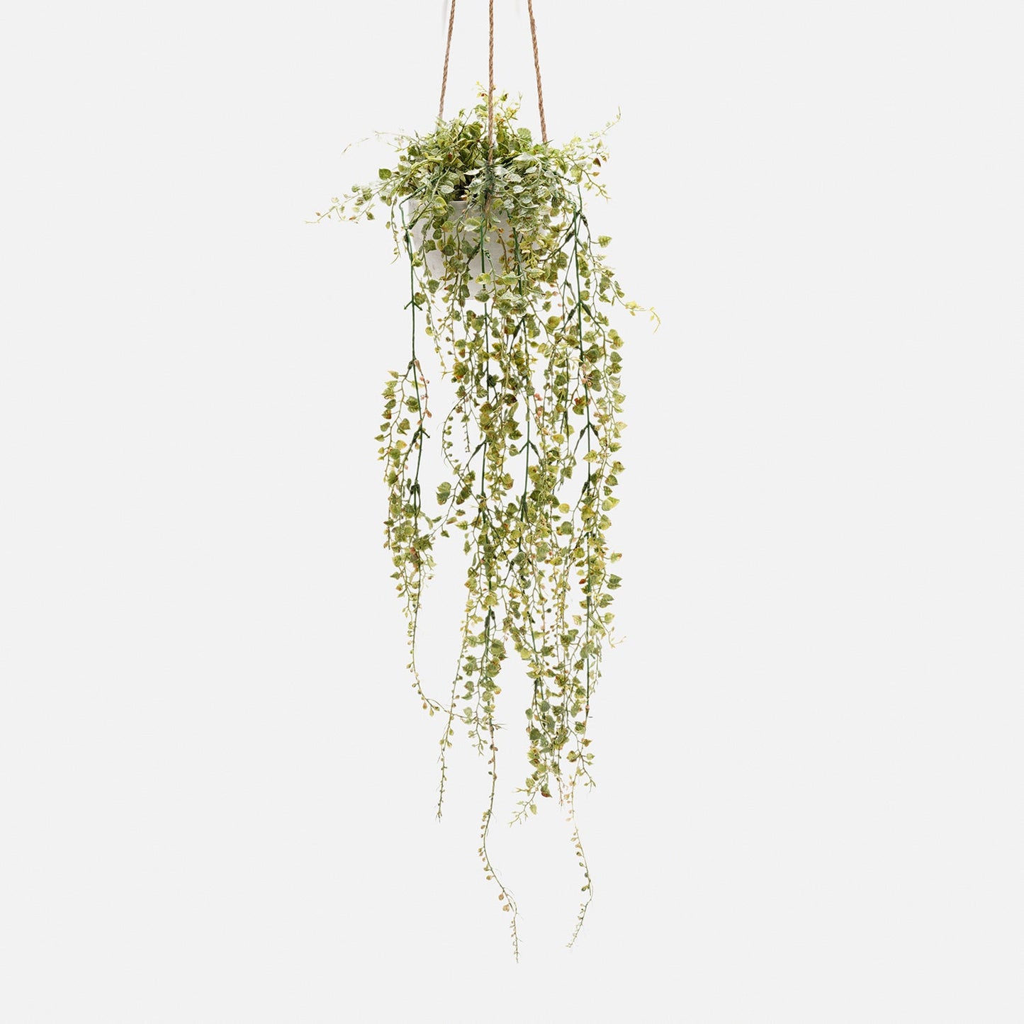 Green Artificial Hanging Plant with Cement Pot