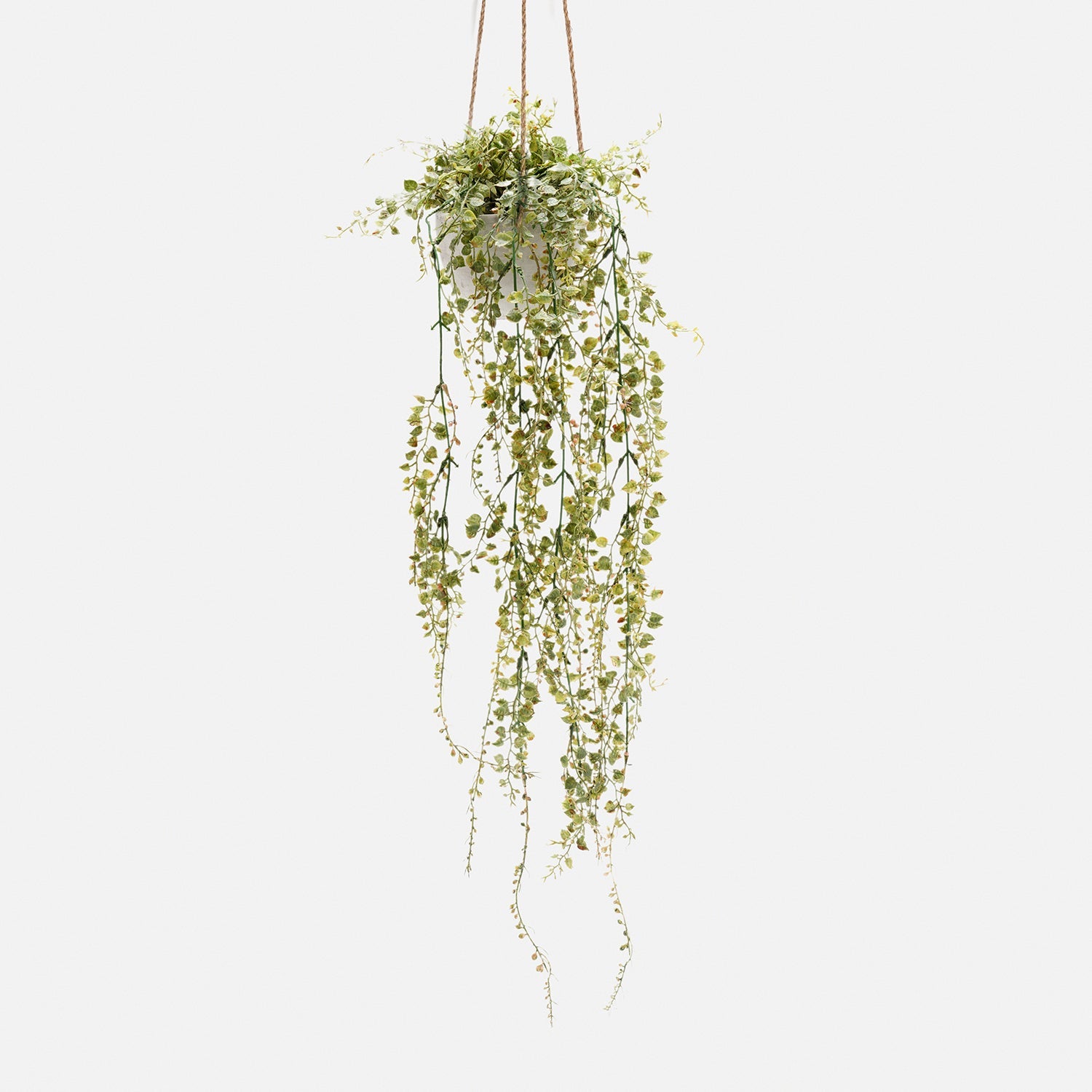 Green Artificial Hanging Plant with Cement Pot