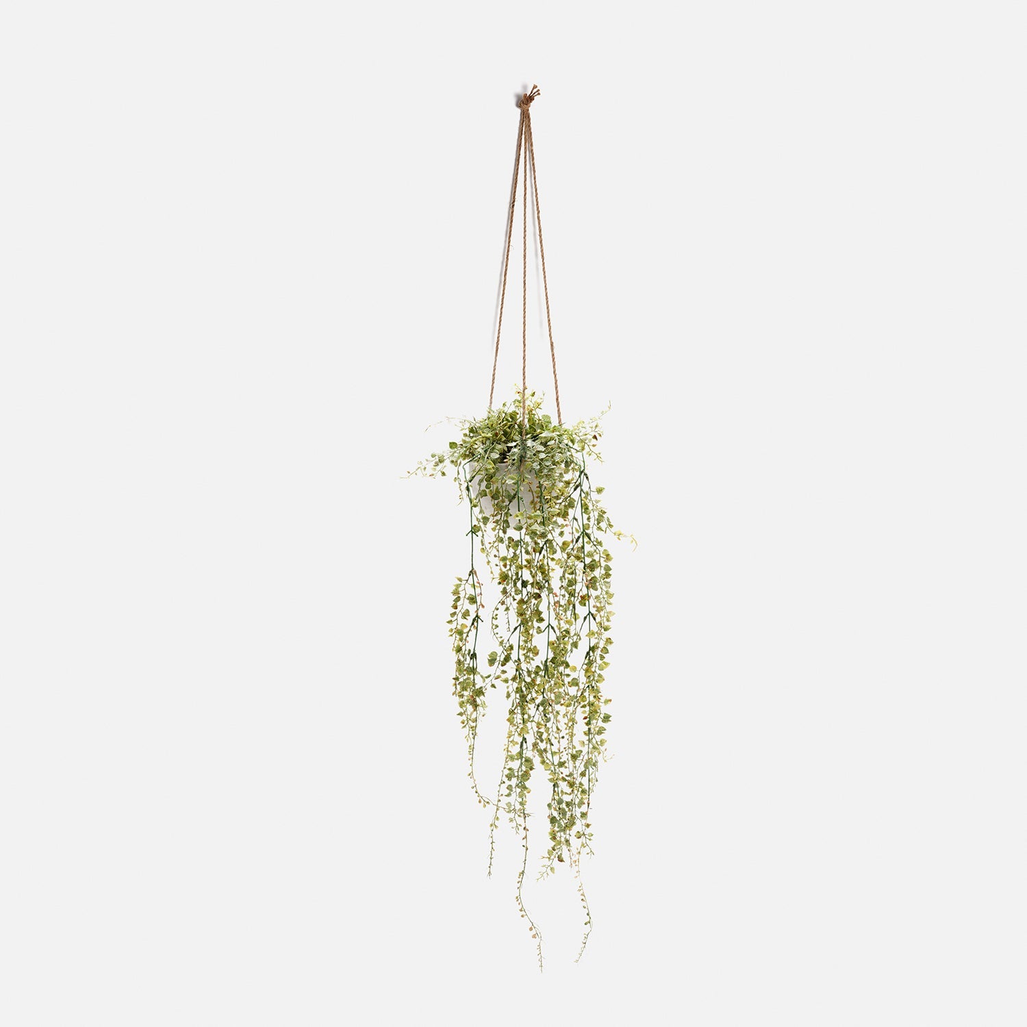 Green Artificial Hanging Plant with Cement Pot