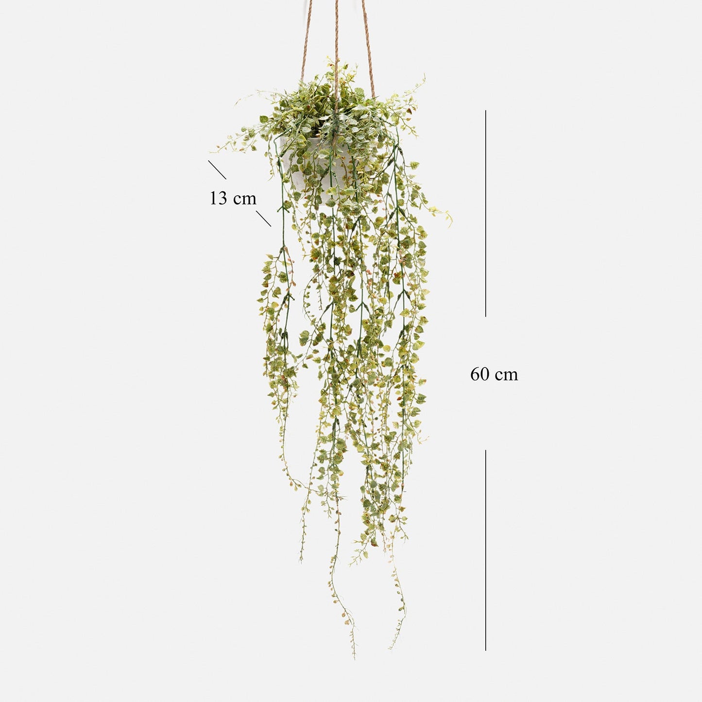 Green Artificial Hanging Plant with Cement Pot