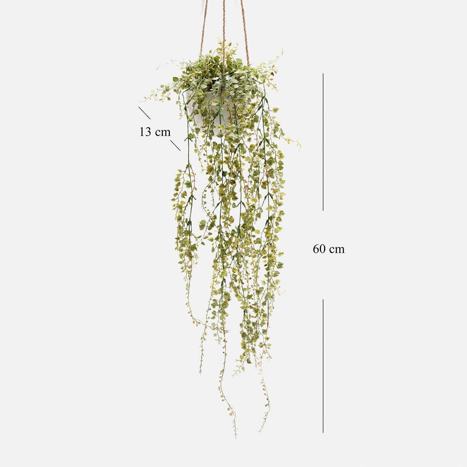 Green Artificial Hanging Plant with Cement Pot