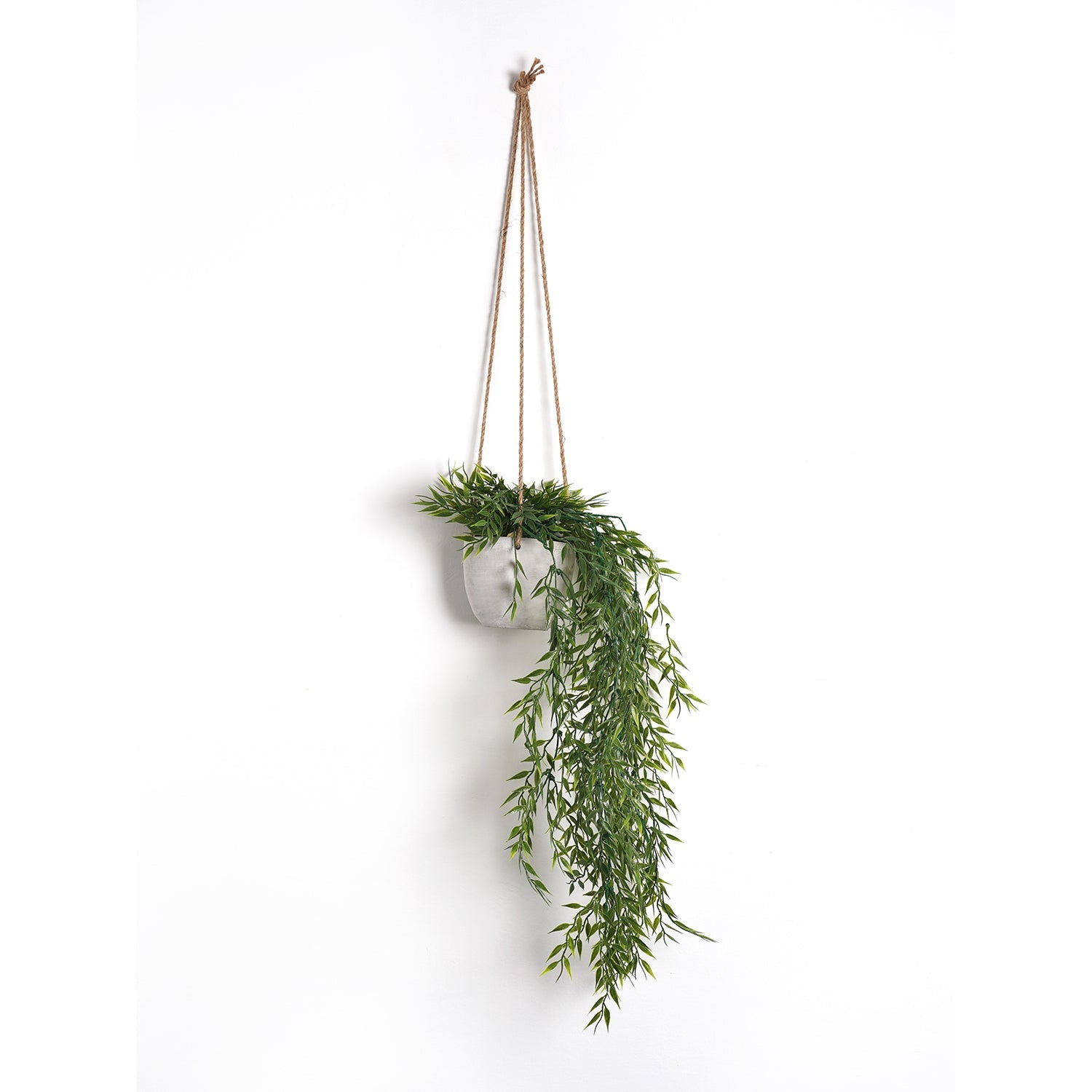 Green Artificial Bamboo Leaf Plant with Cement Pot