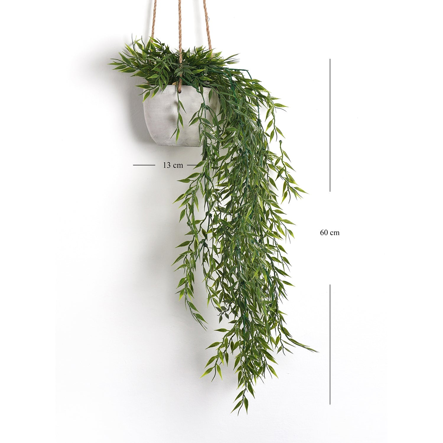 Green Artificial Bamboo Leaf Plant with Cement Pot