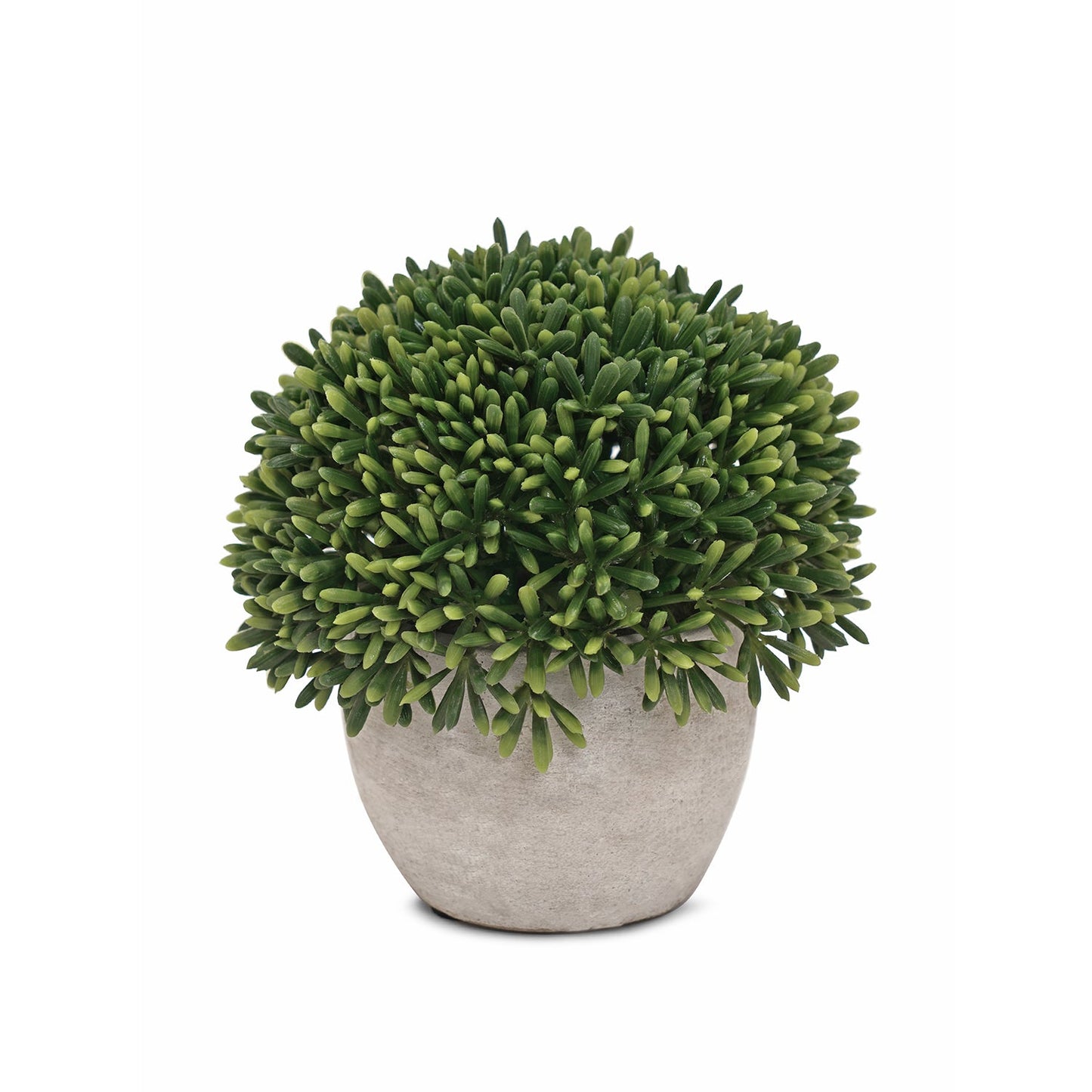 Green Artificial Round Grass with Cement Pot