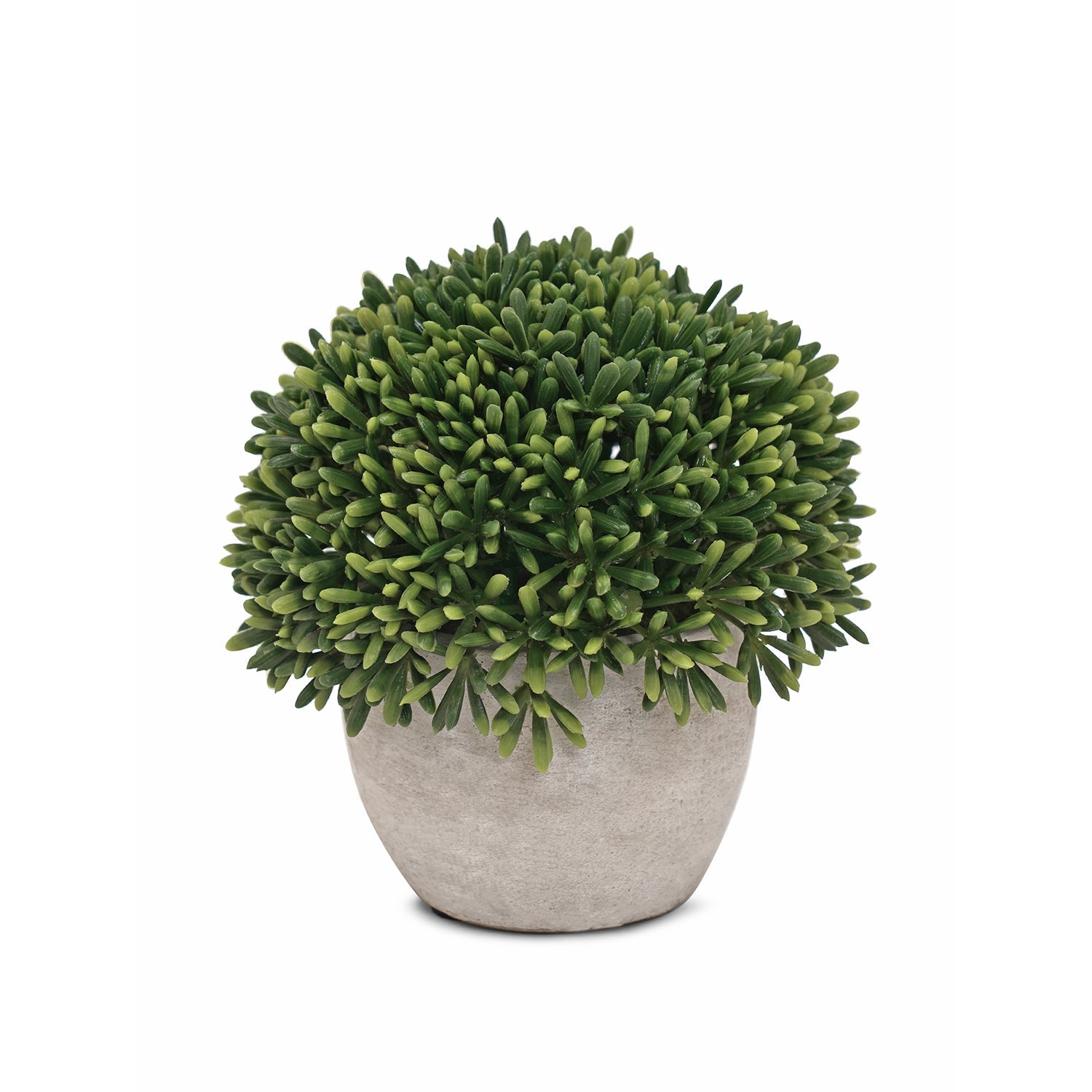 Green Artificial Round Grass with Cement Pot