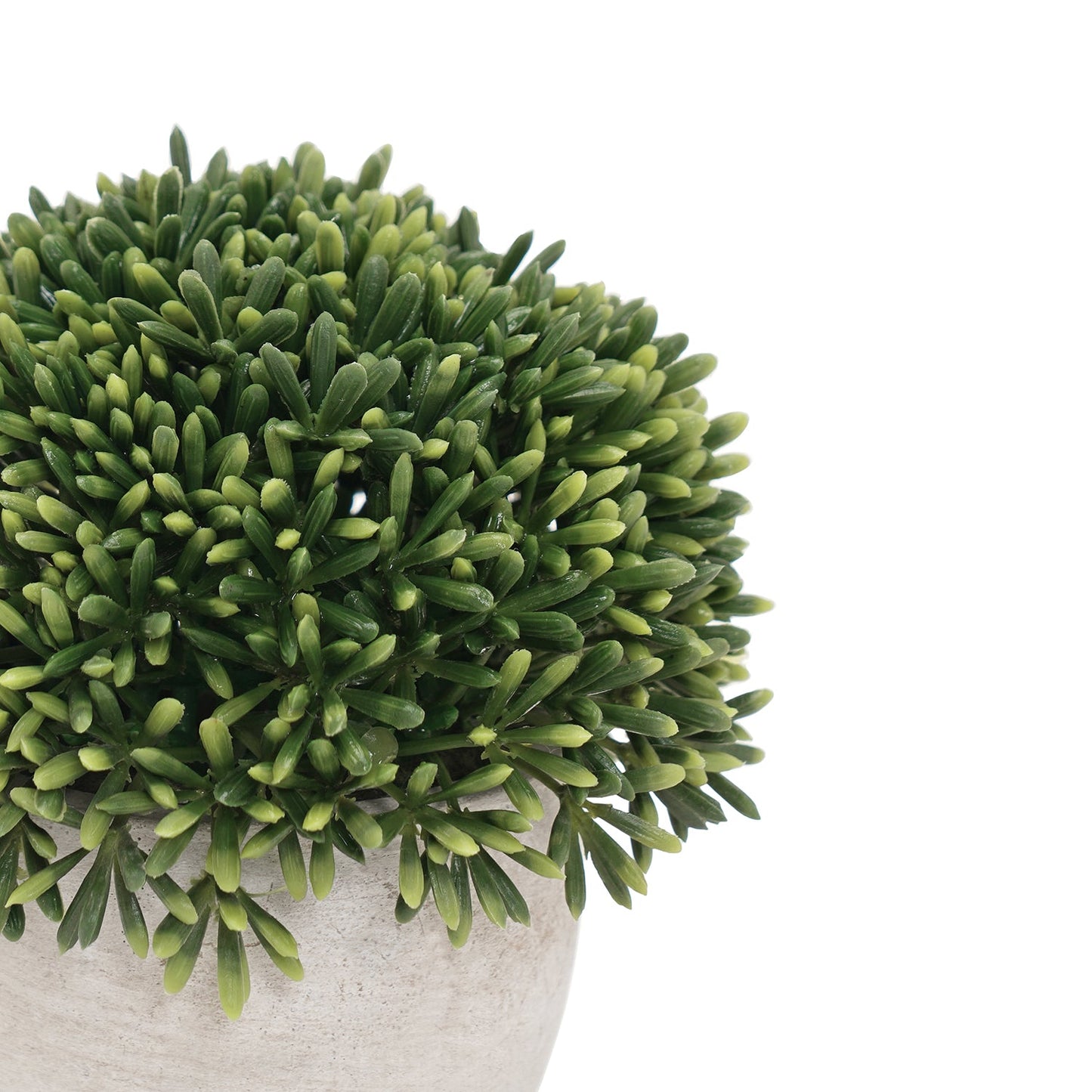 Green Artificial Round Grass with Cement Pot