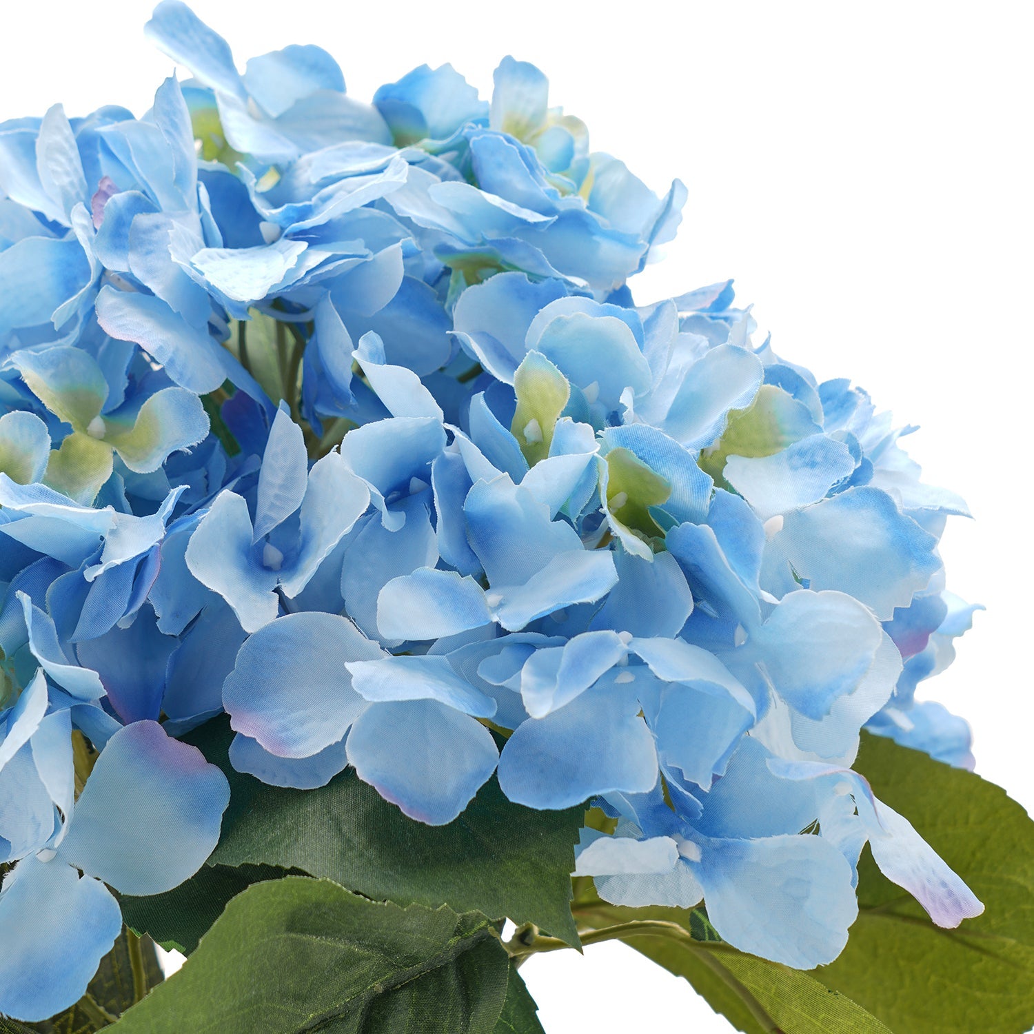 Blue Faux Hydrangea Bush With Cement Pot
