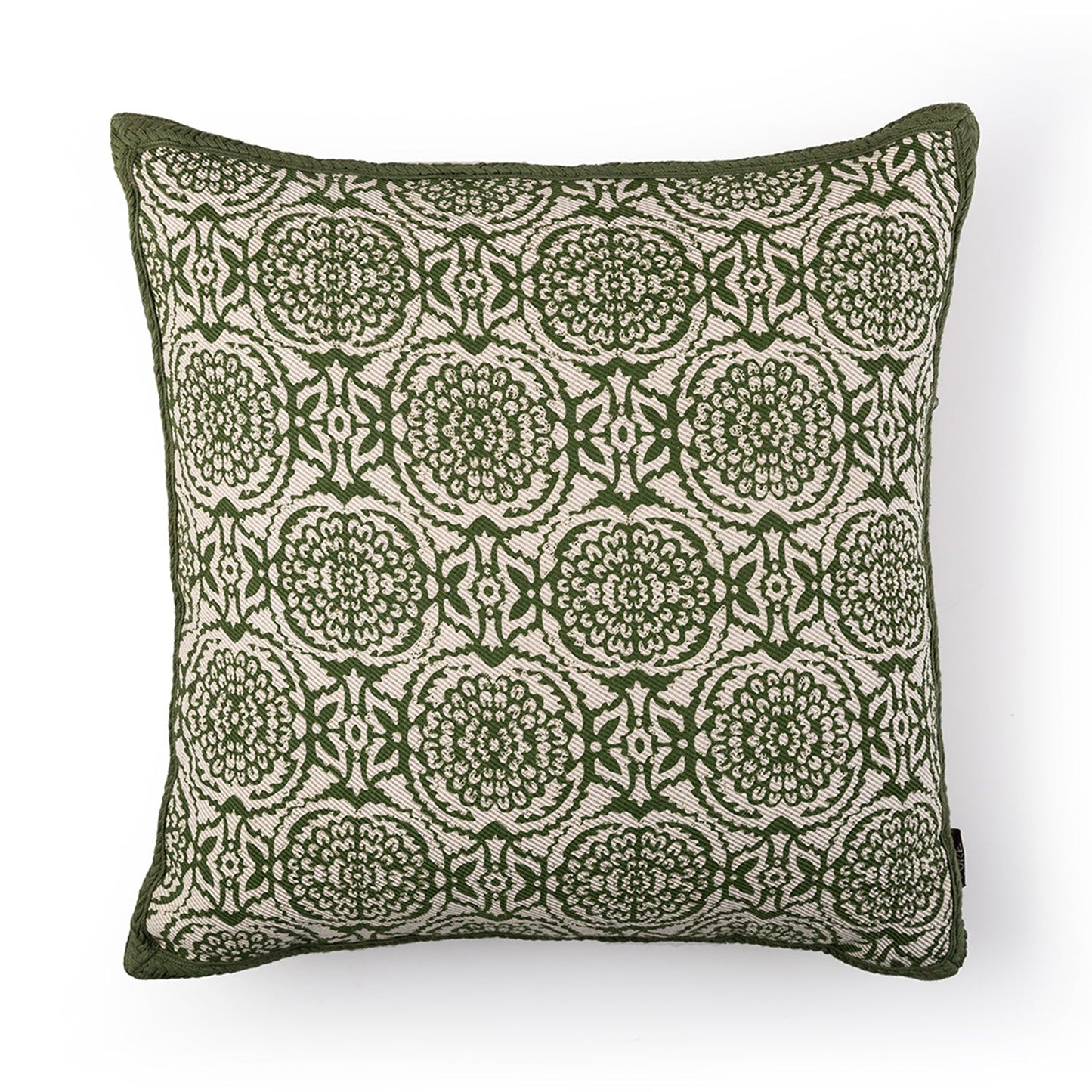 Green Marigold Cushion Cover