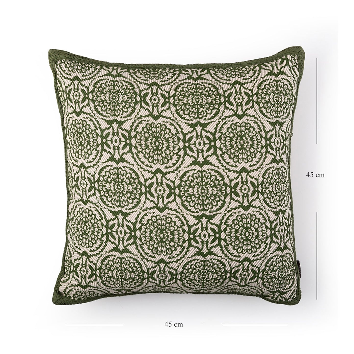 Green Marigold Cushion Cover