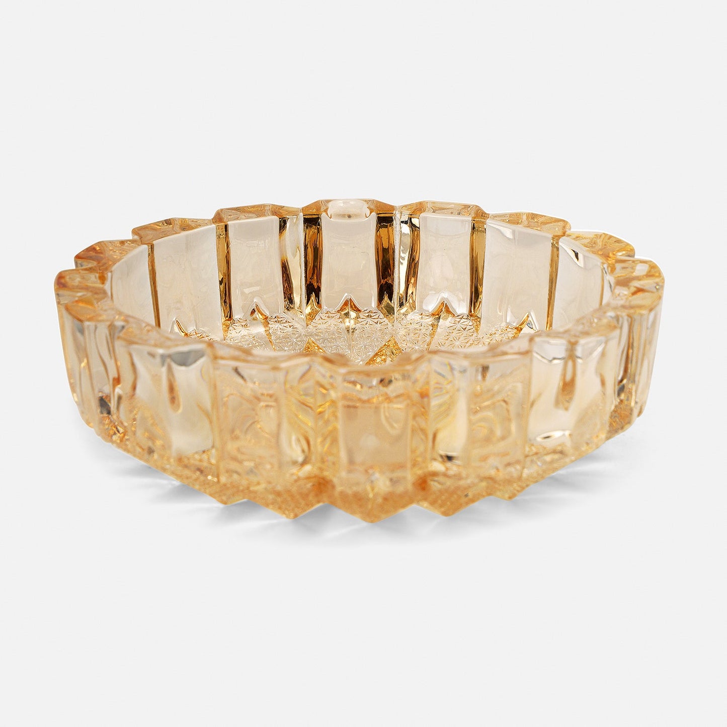 Large Round Amber Ash Tray