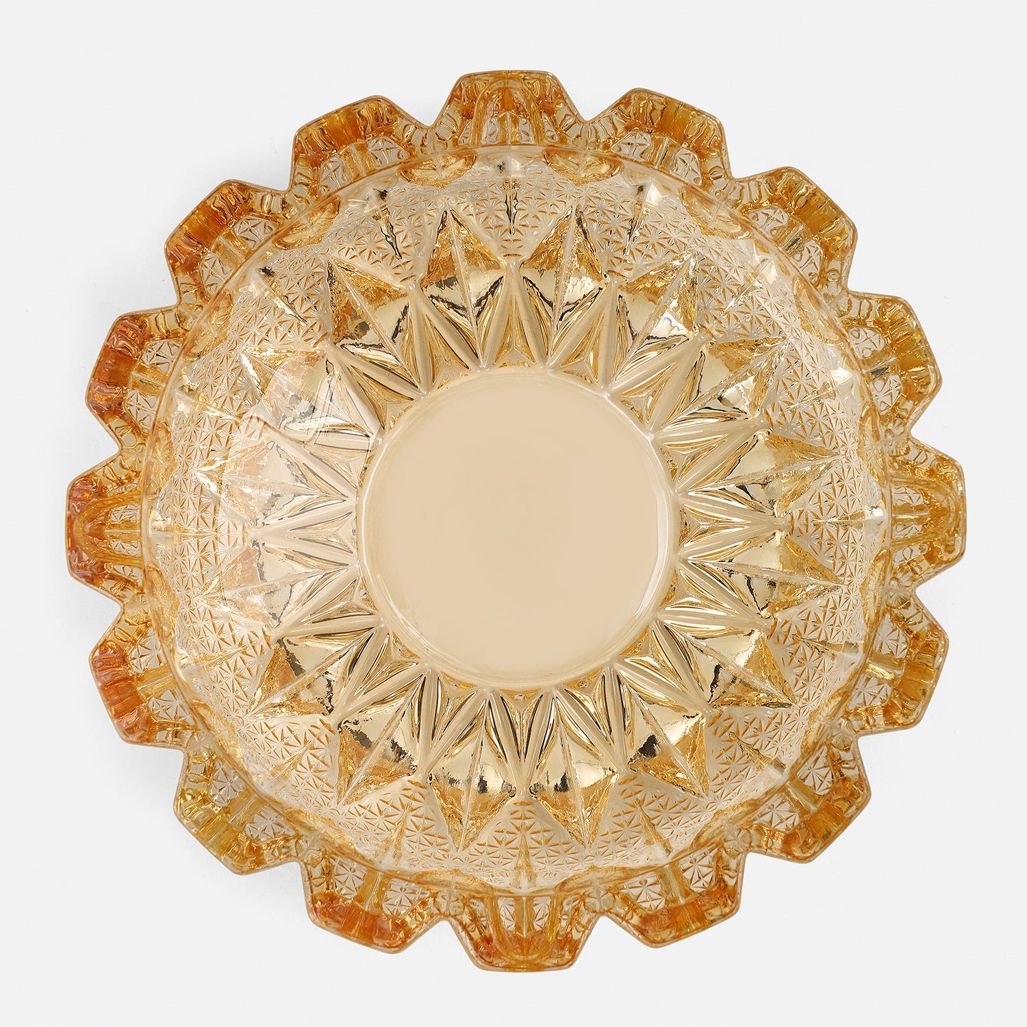 Large Round Amber Ash Tray