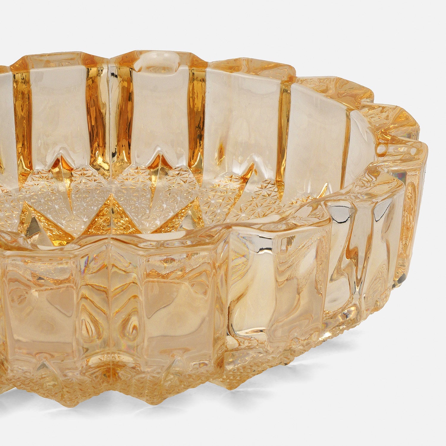 Large Round Amber Ash Tray