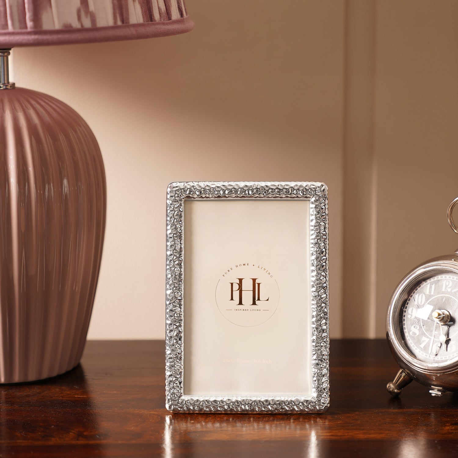 Silver Plated Hammered Metal Photo Frame - Small
