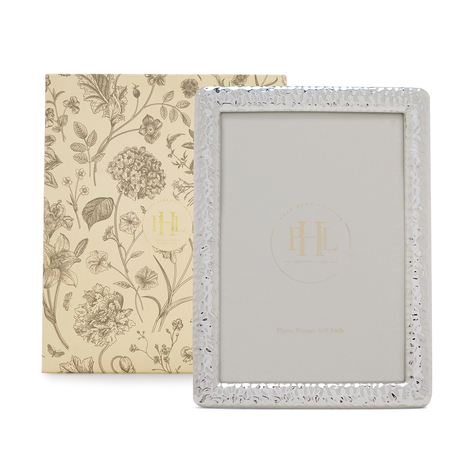 Silver Plated Hammered Metal Photo Frame - Small