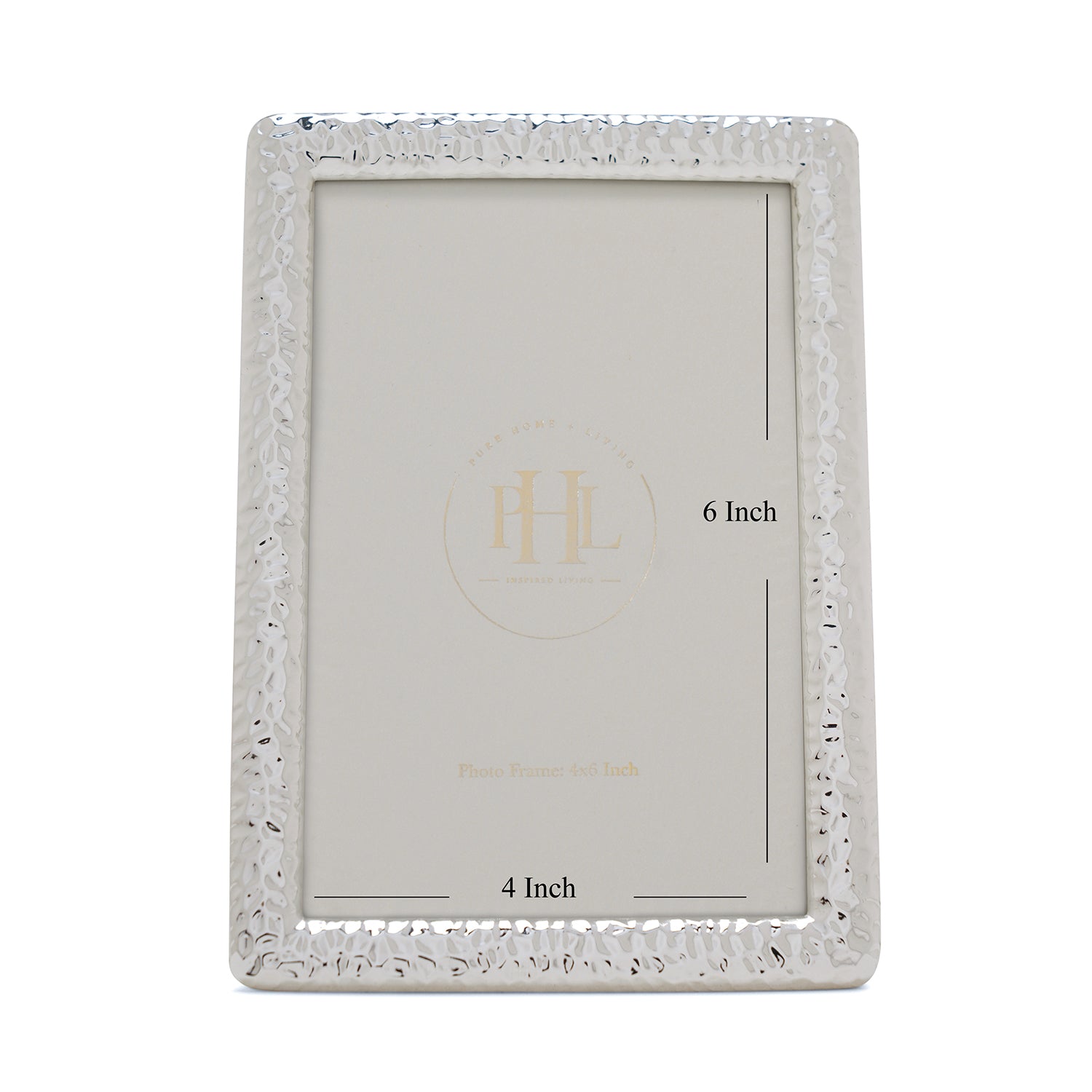 Silver Plated Hammered Metal Photo Frame - Small