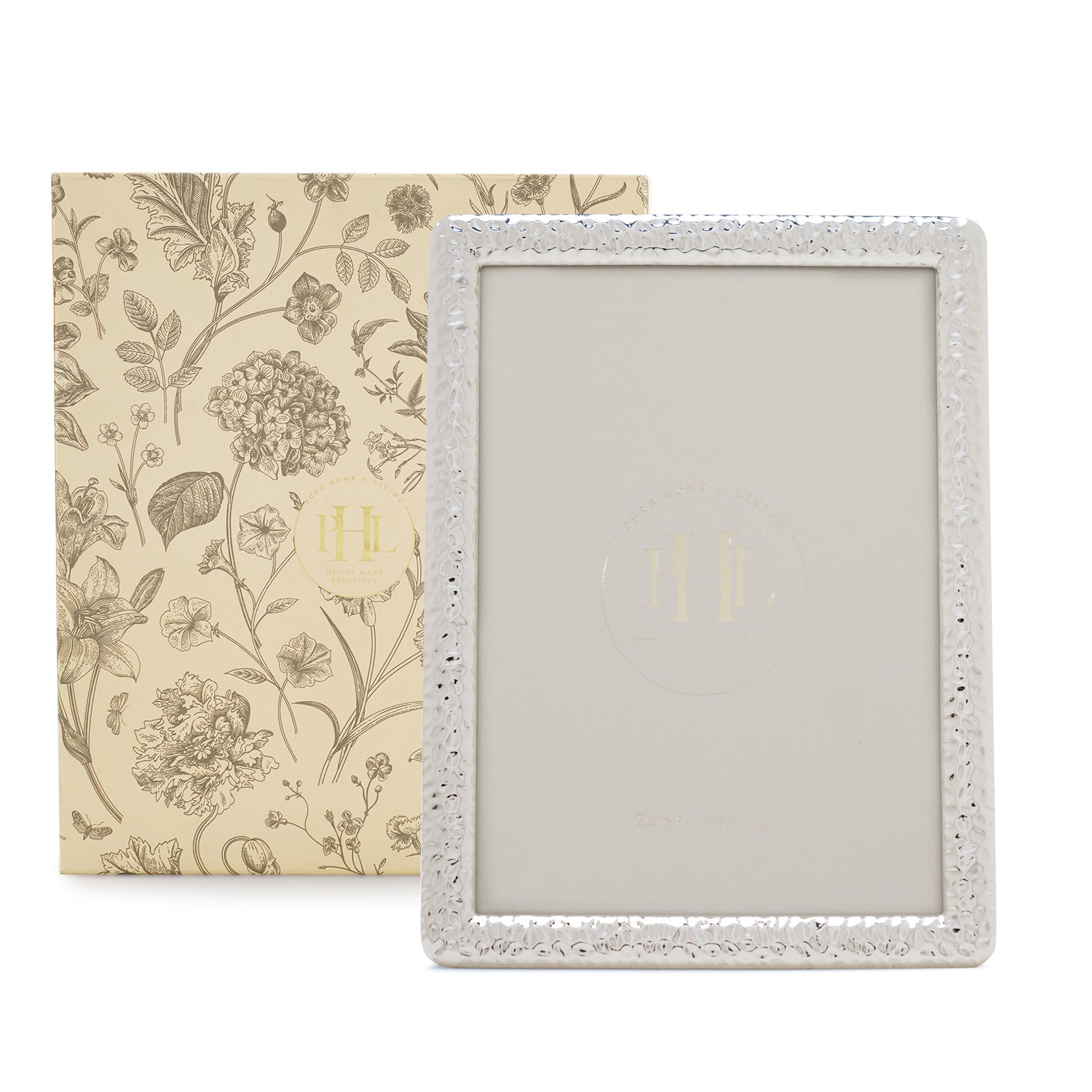 Silver Plated Hammered Metal Photo Frame - Medium