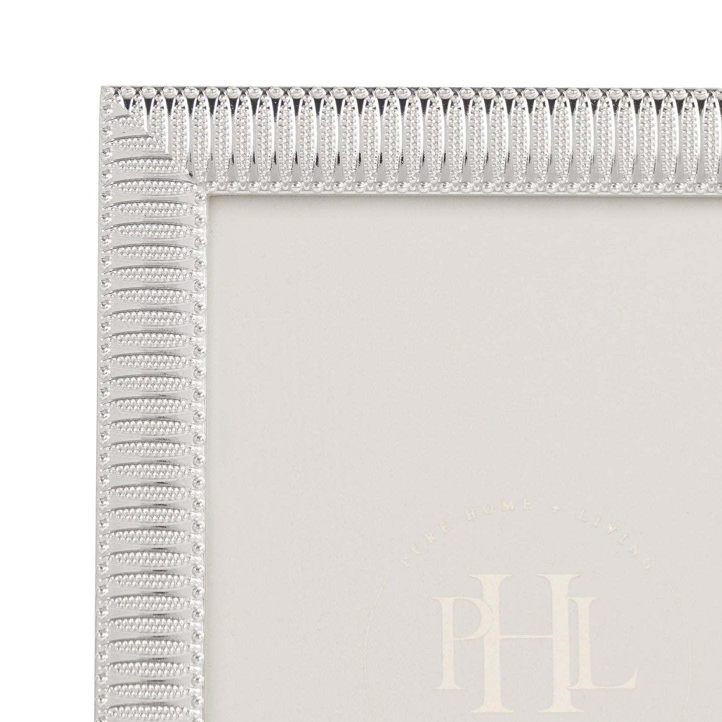 Silver Plated Ribbed Pattern Metal Photo Frame - Small