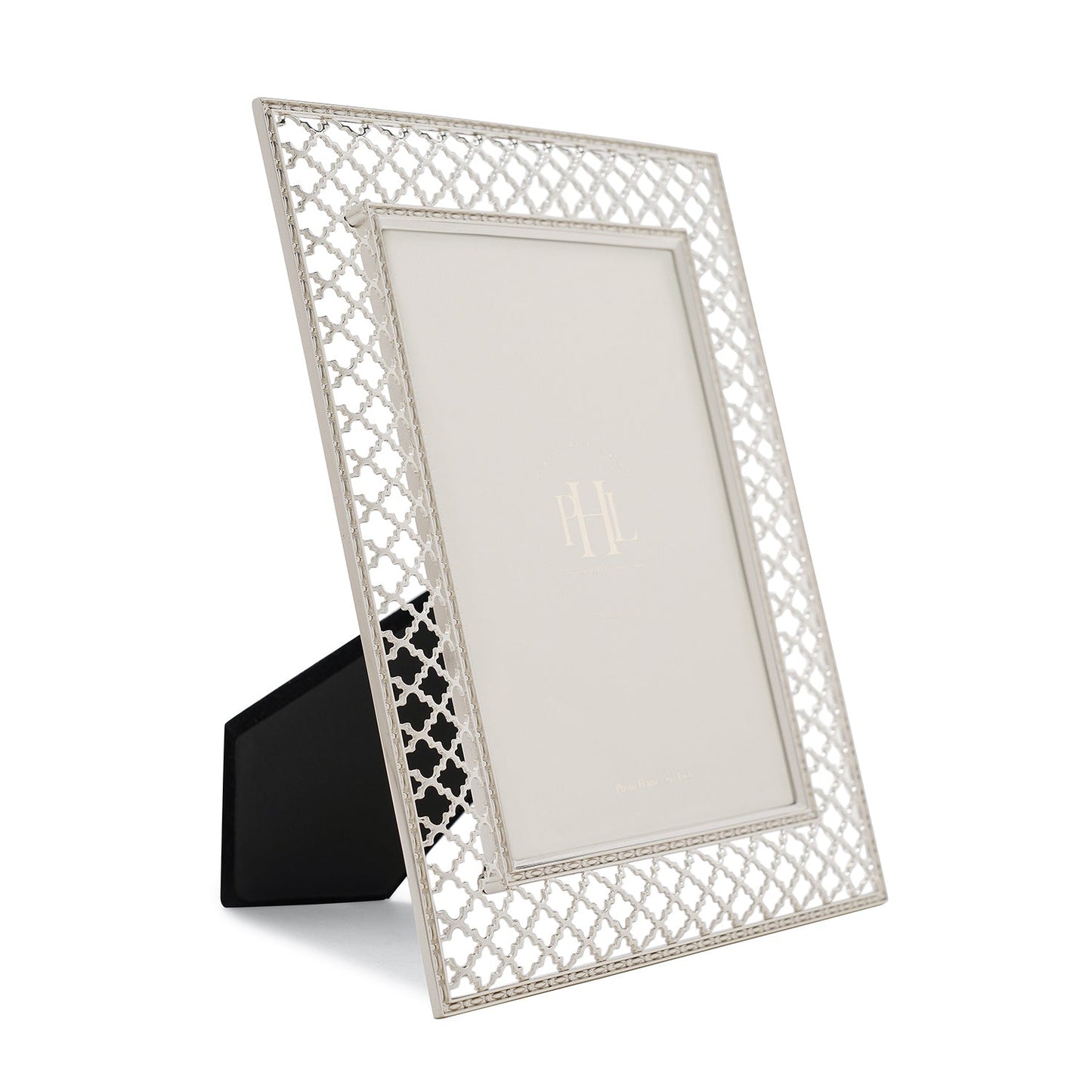 Silver Plated Trellis Design Metal Photo Frame - Large