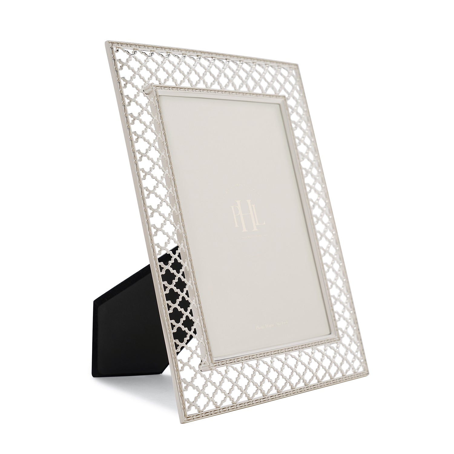 Silver Plated Trellis Design Metal Photo Frame - Large