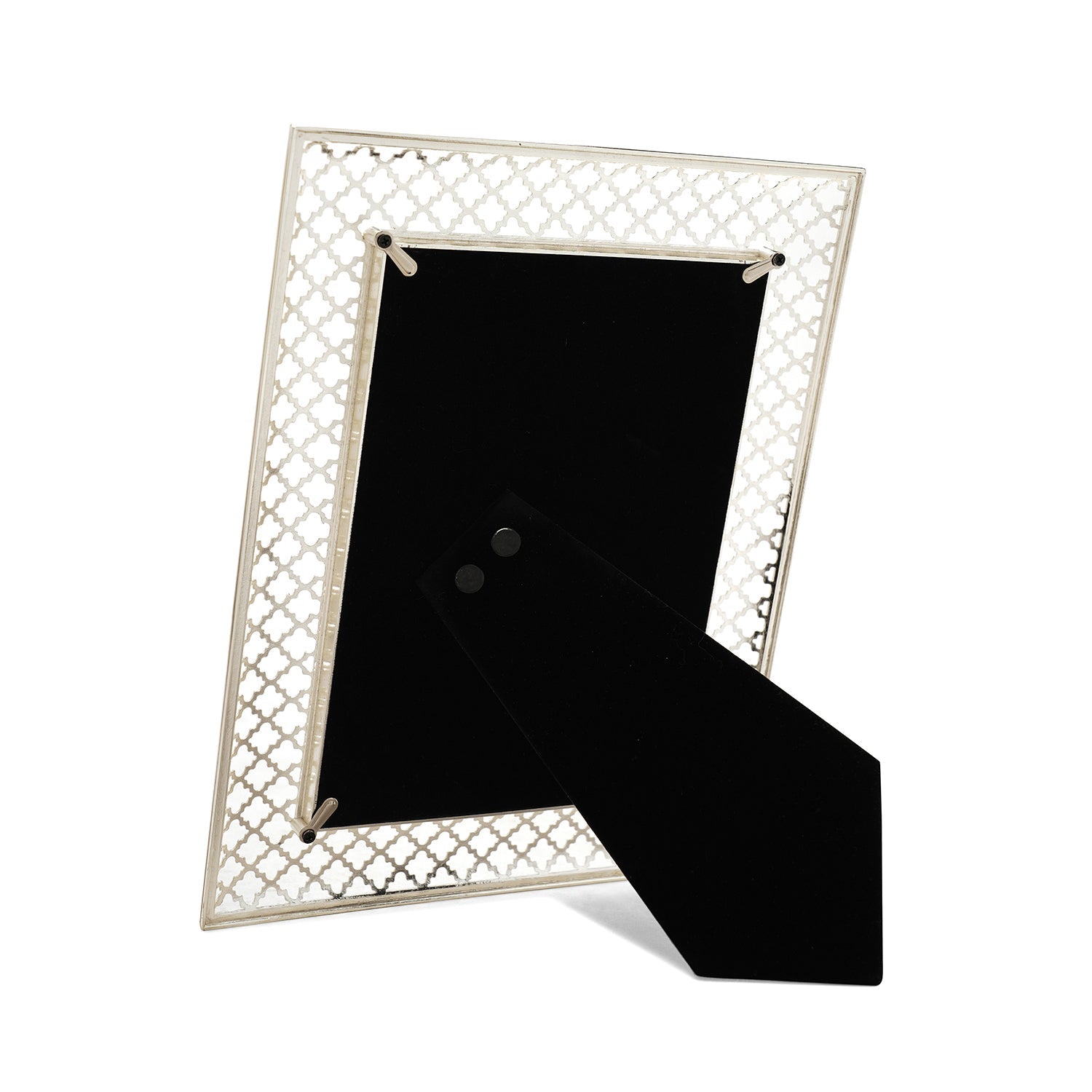Silver Plated Trellis Design Metal Photo Frame - Large