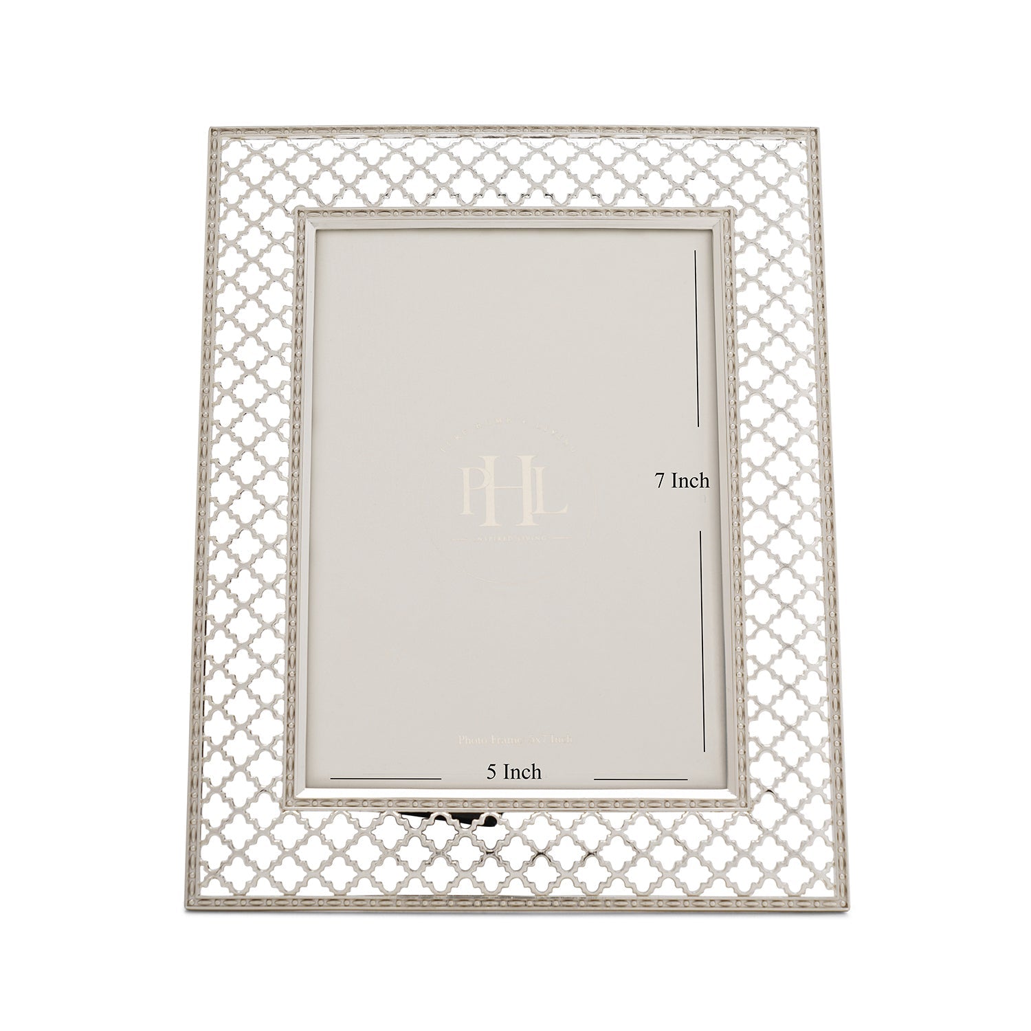 Silver Plated Trellis Design Metal Photo Frame - Large