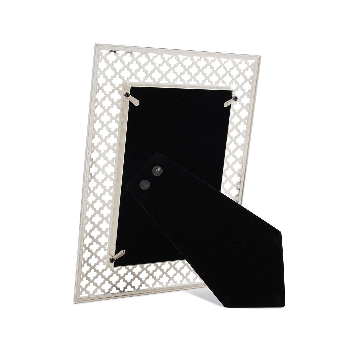 Silver Plated Trellis Design Metal Photo Frame