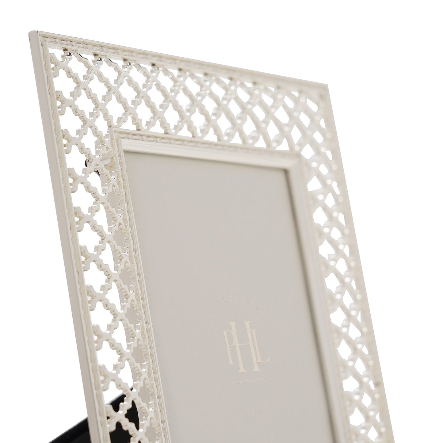 Silver Plated Trellis Design Metal Photo Frame