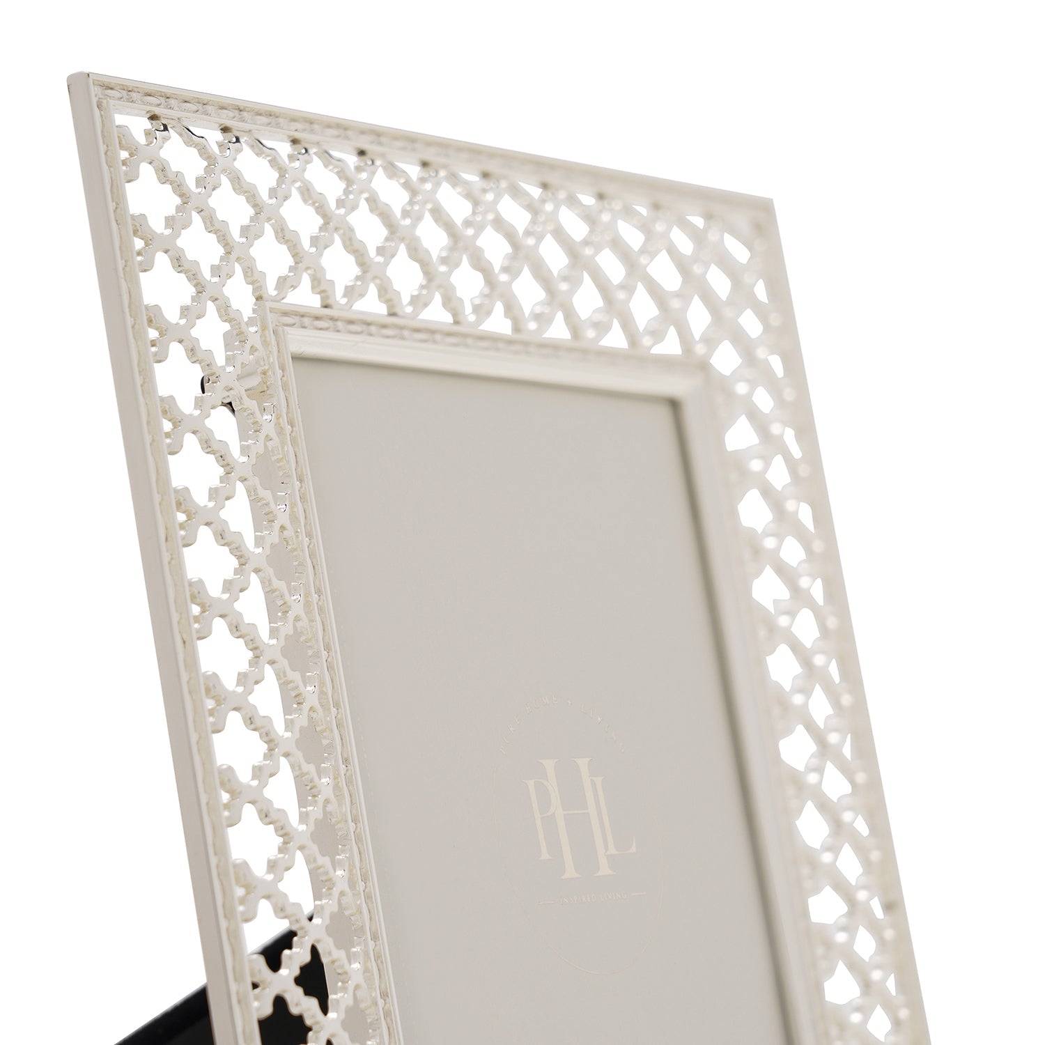 Silver Plated Trellis Design Metal Photo Frame