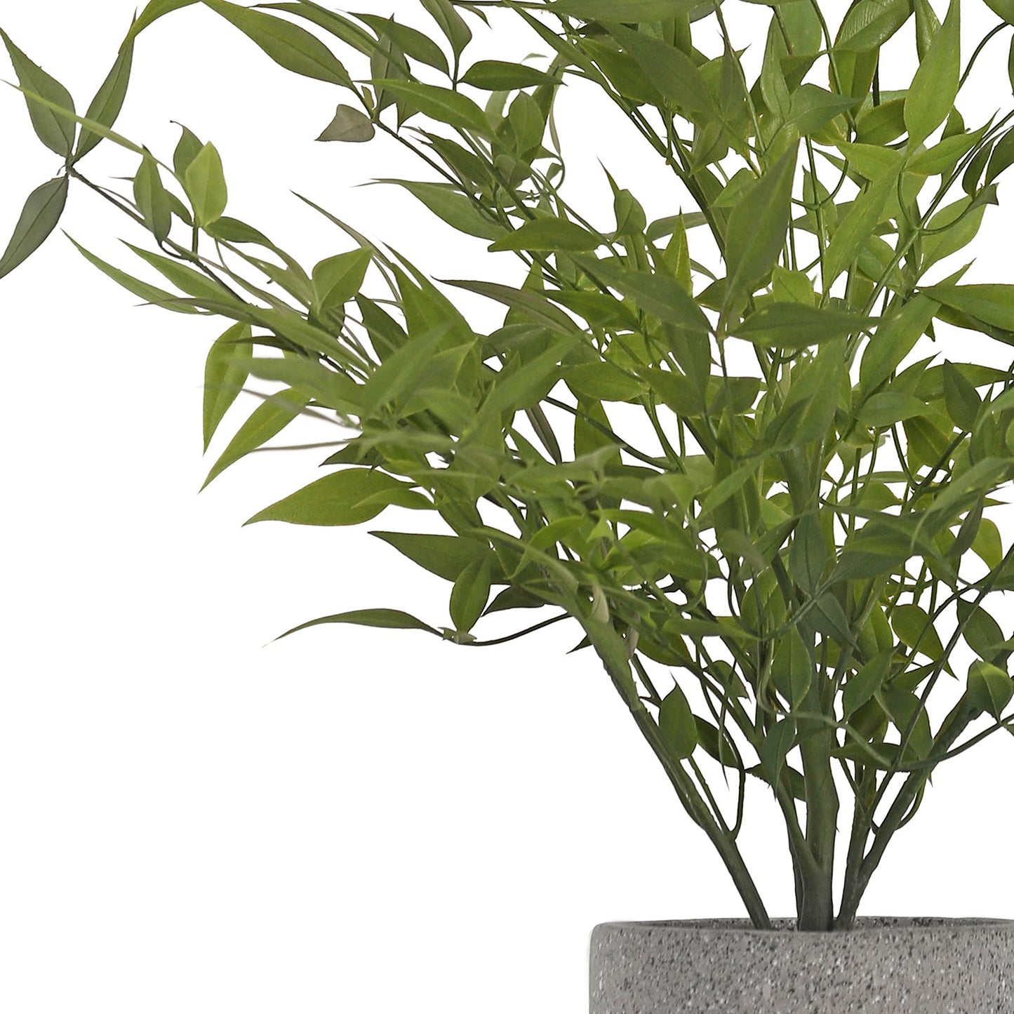 Green Faux Plant With Cement Pot
