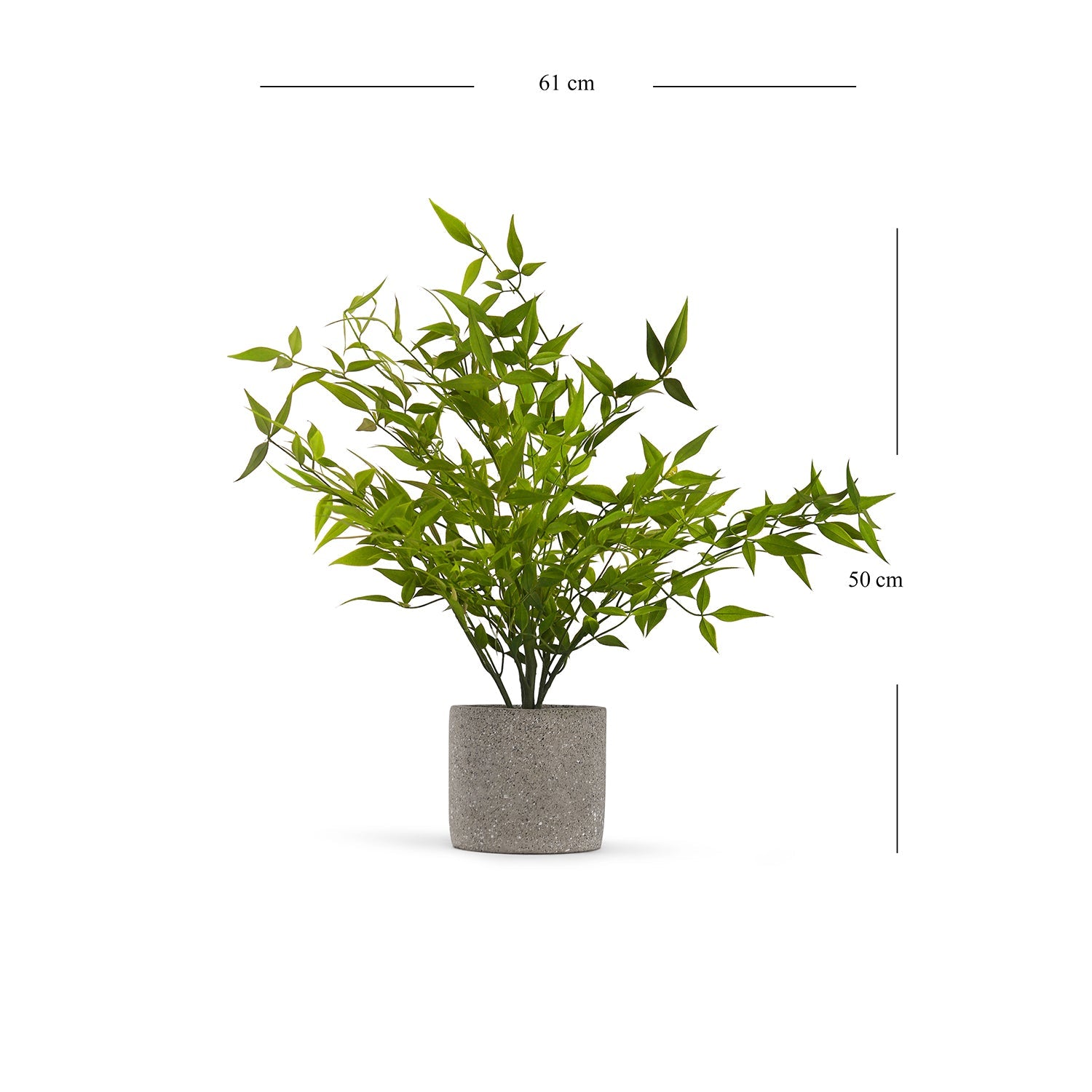 Green Faux Plant With Cement Pot