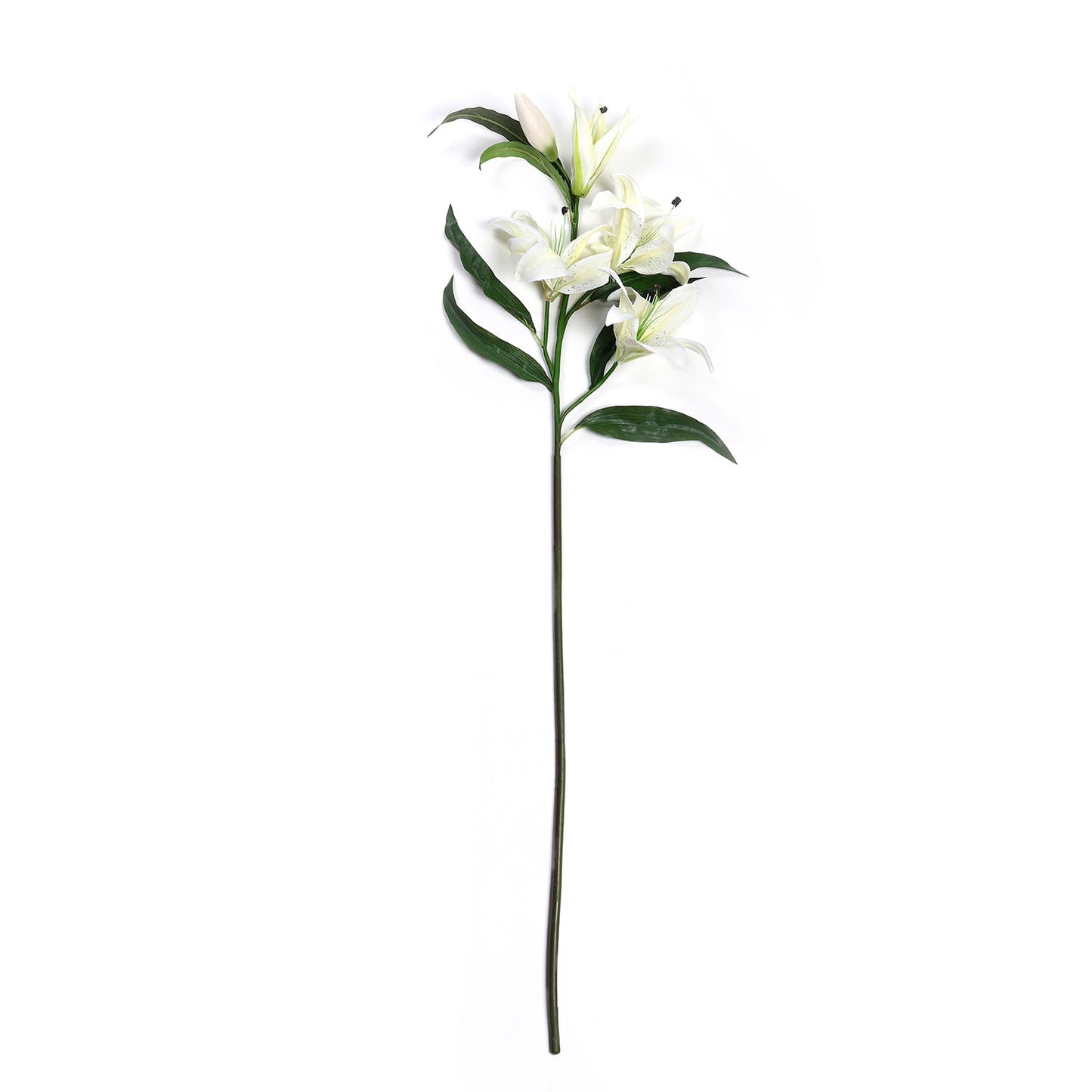 White Lily Faux Flower Stem Single