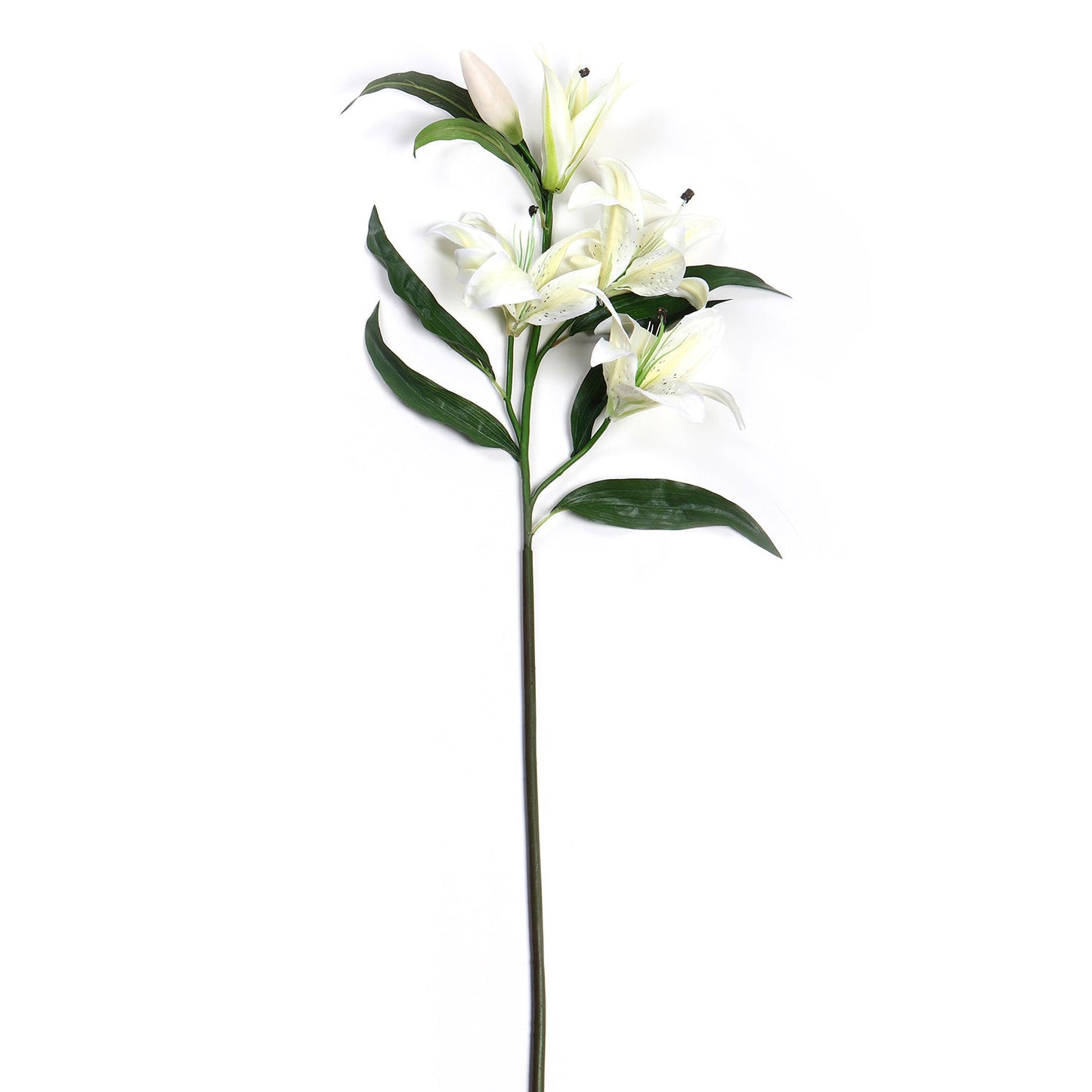 White Lily Faux Flower Stem Single