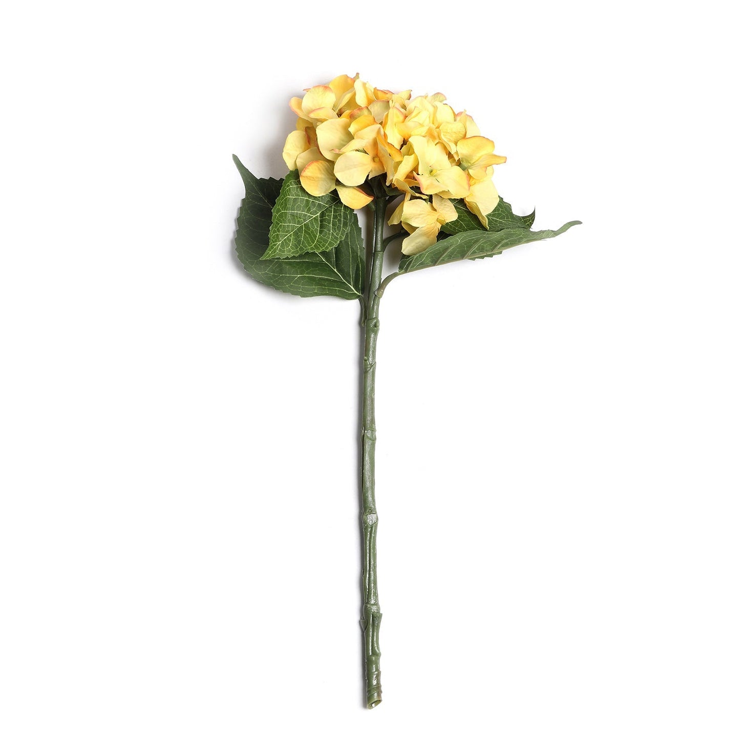 Yellow Hydrangea Faux Flower Stem Single