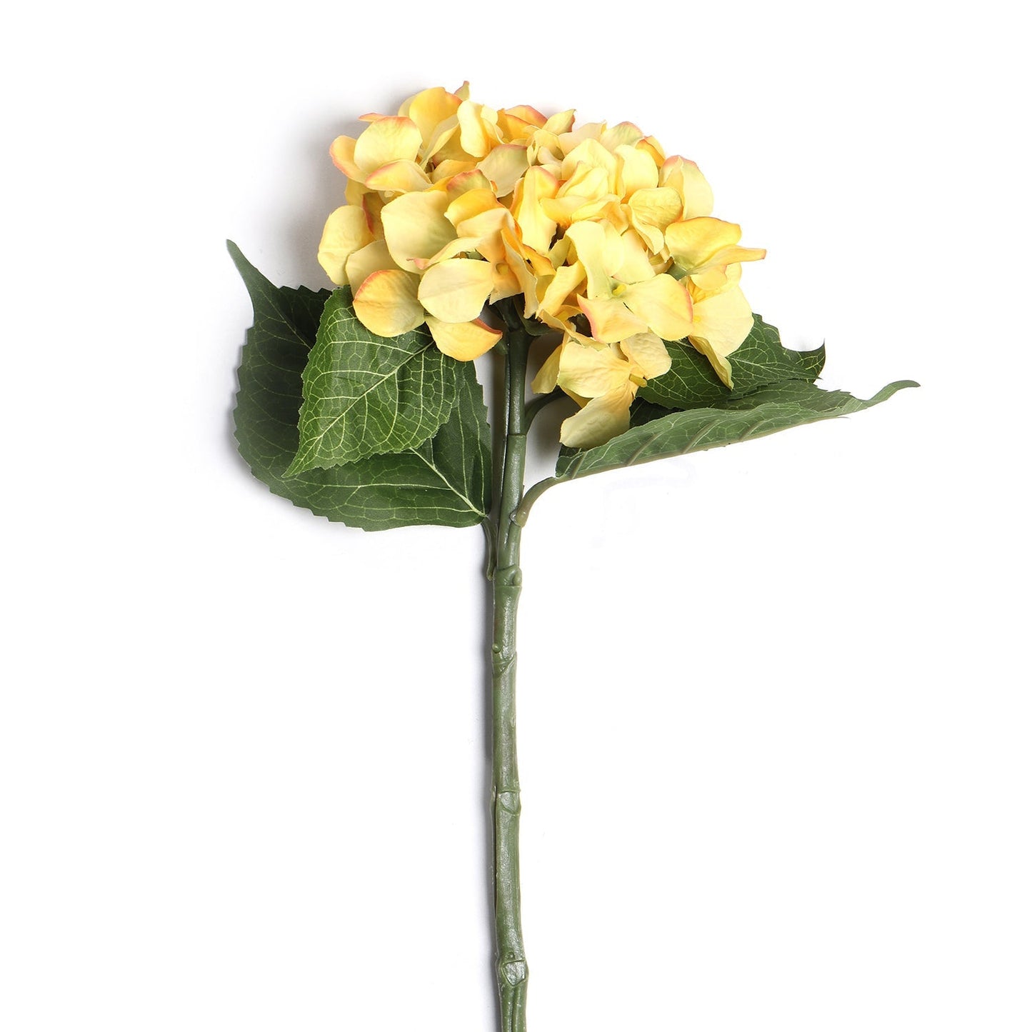 Yellow Hydrangea Faux Flower Stem Single