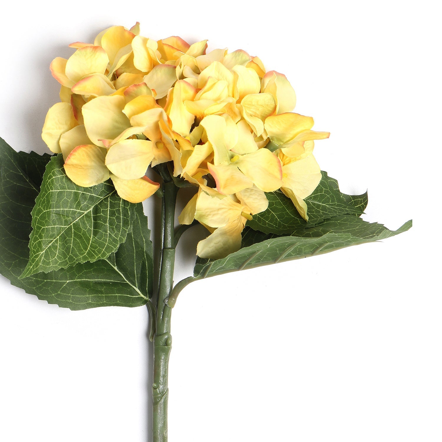 Yellow Hydrangea Faux Flower Stem Single