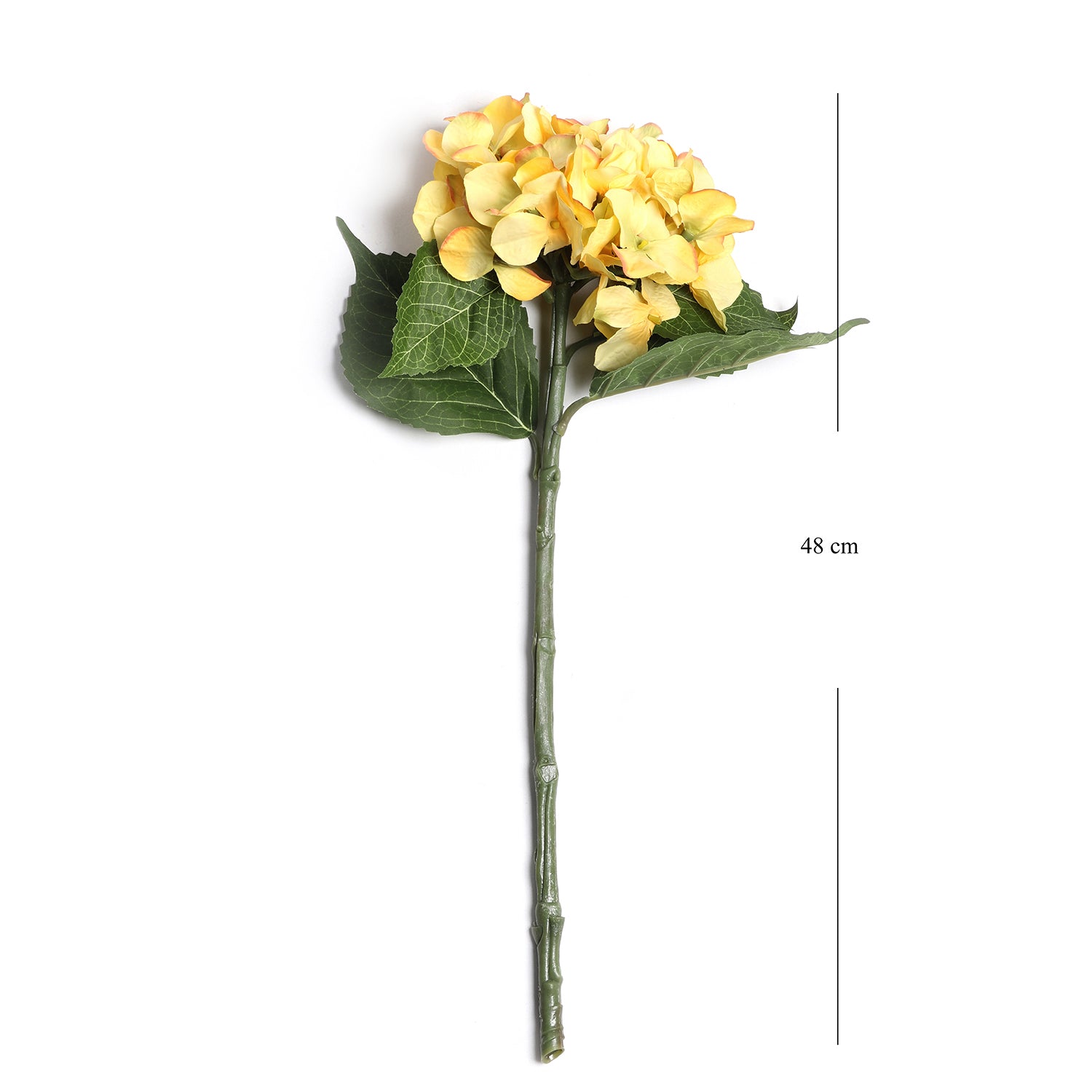 Yellow Hydrangea Faux Flower Stem Single