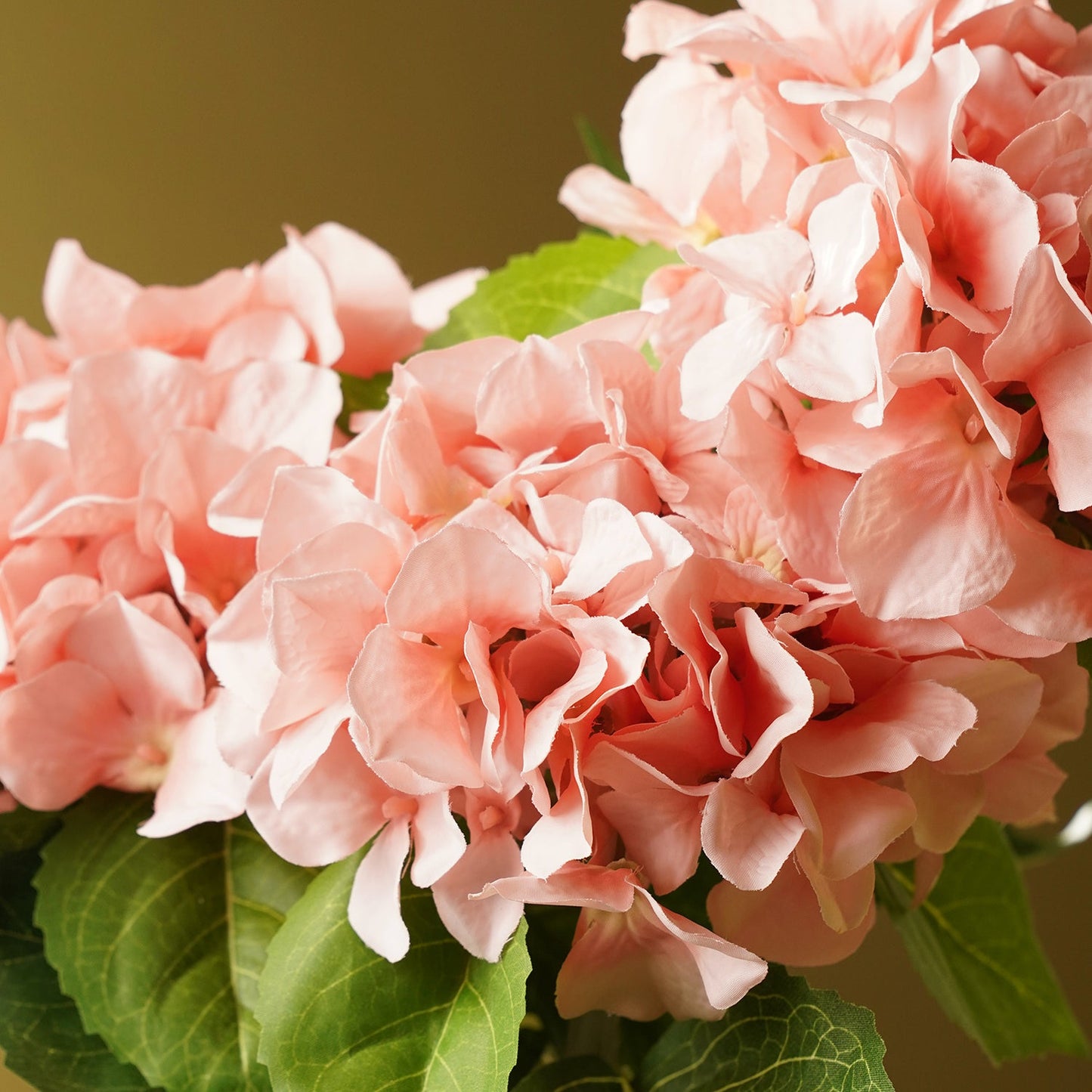 Pink Hydrangea Artificial Flower Stem - Single