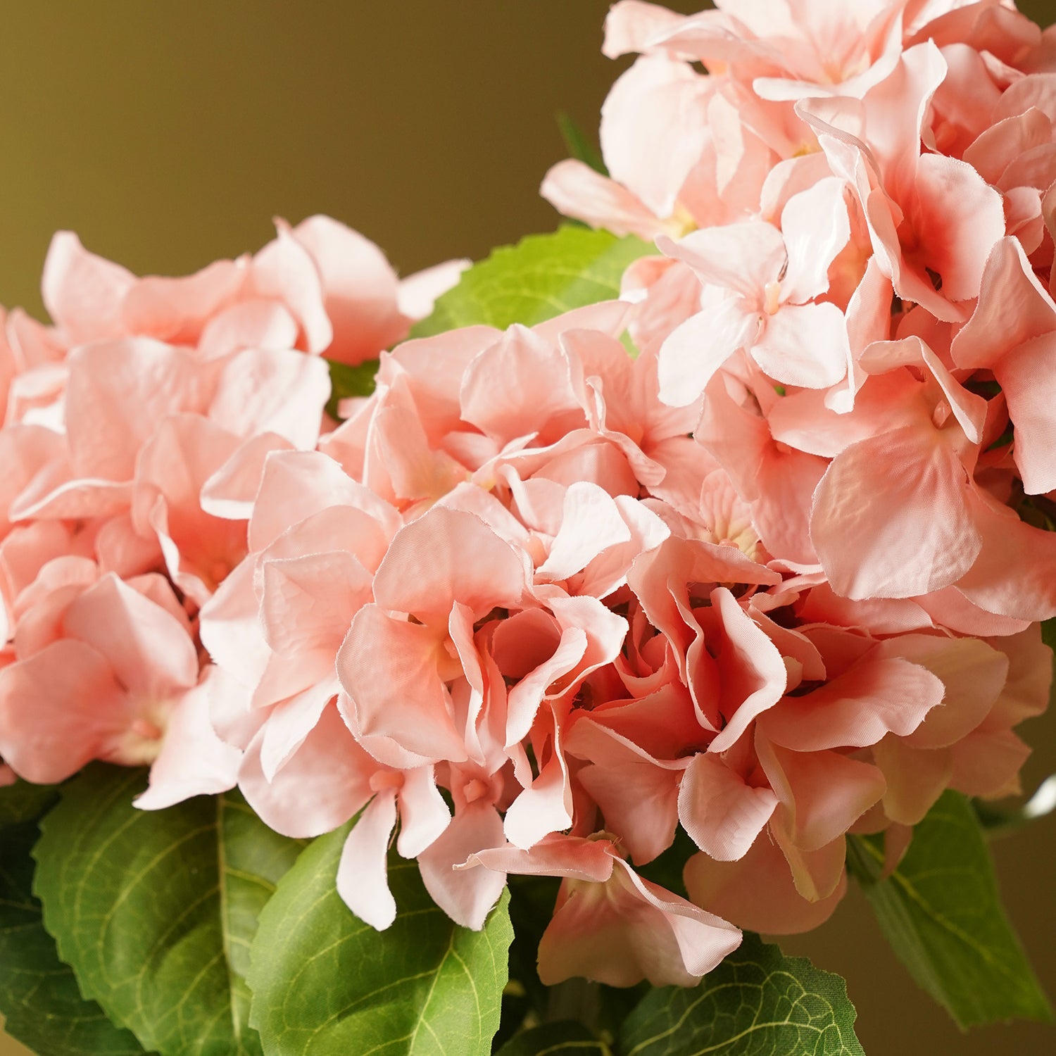 Pink Hydrangea Artificial Flower Stem - Single