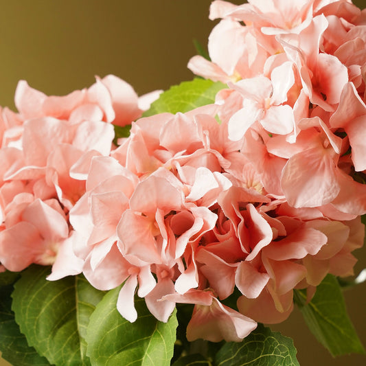 Pink Hydrangea Artificial Flower Stem - Single