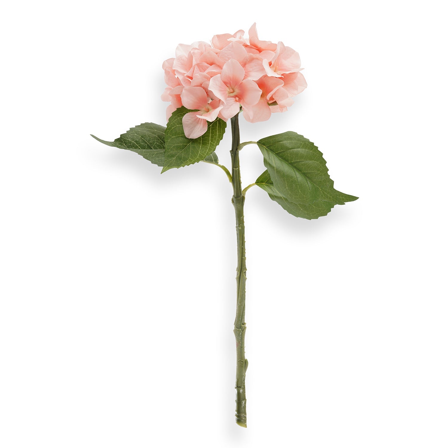 Pink Hydrangea Artificial Flower Stem - Single