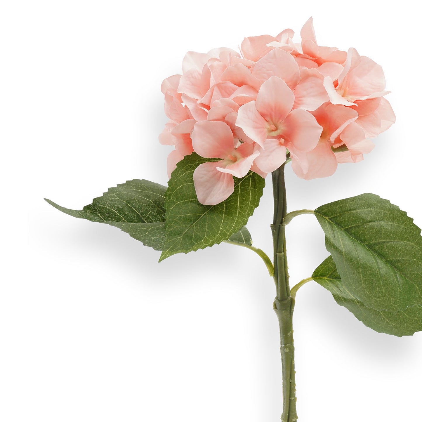 Pink Hydrangea Artificial Flower Stem - Single