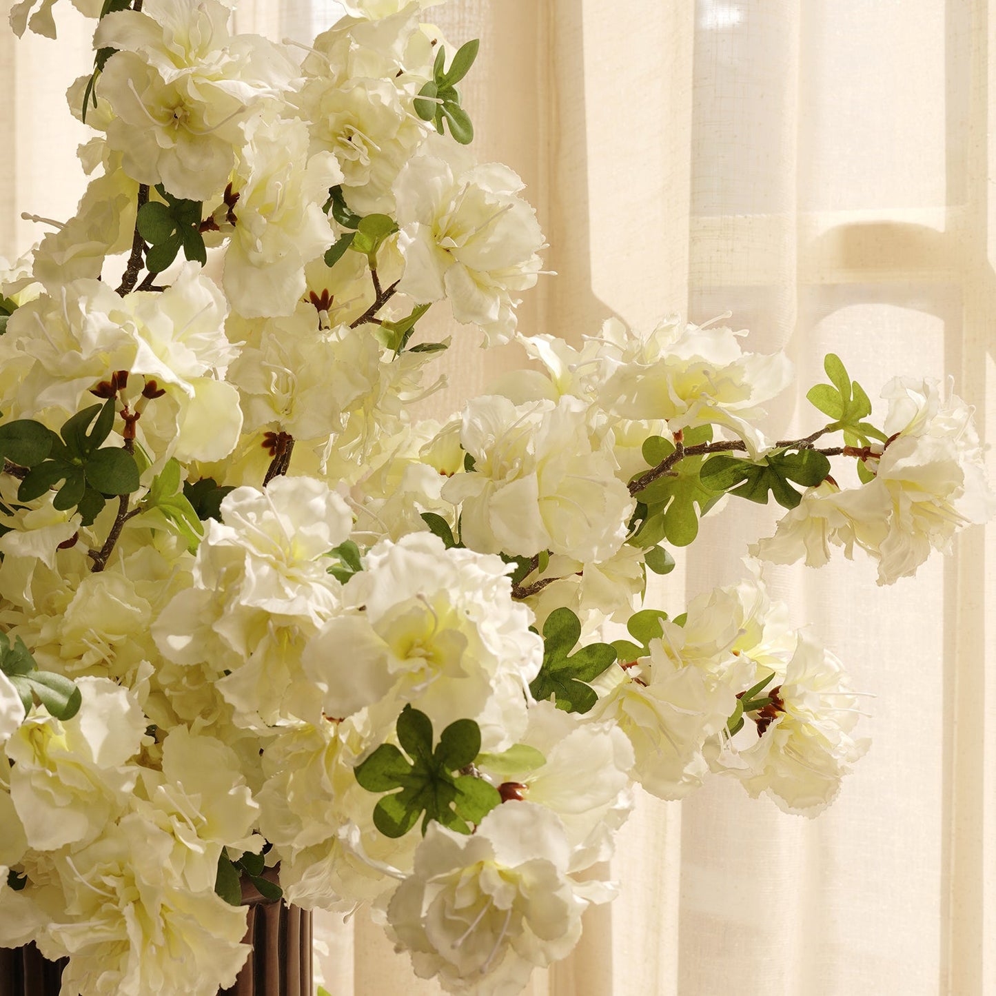 White Azalea Faux Flower Stem Single