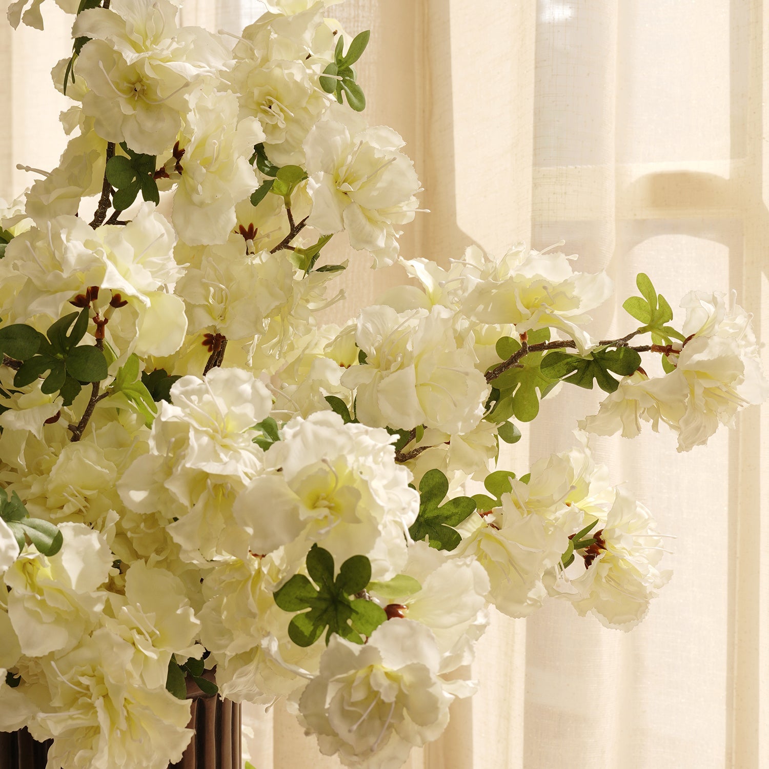 White Azalea Faux Flower Stem Single