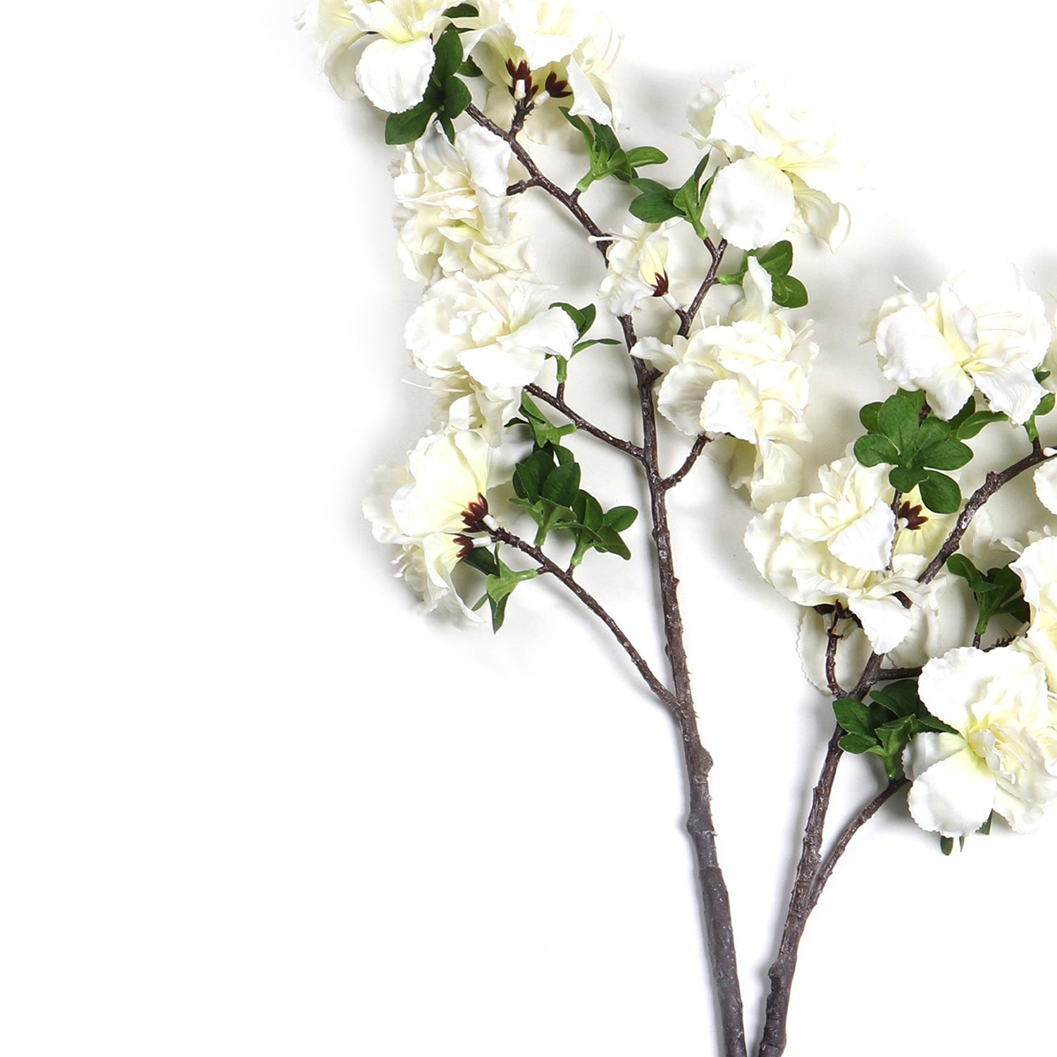 White Azalea Faux Flower Stem Single