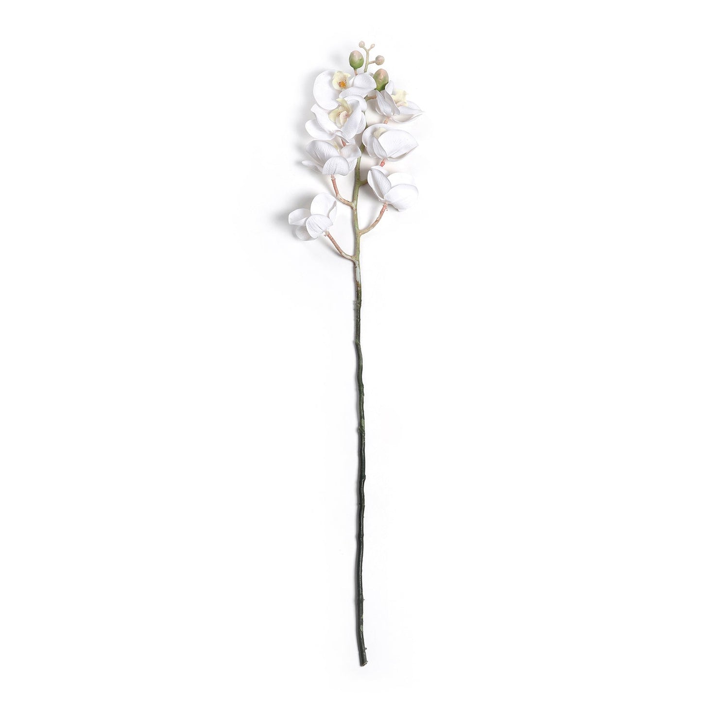 White Orchid Faux Flower Stem Single