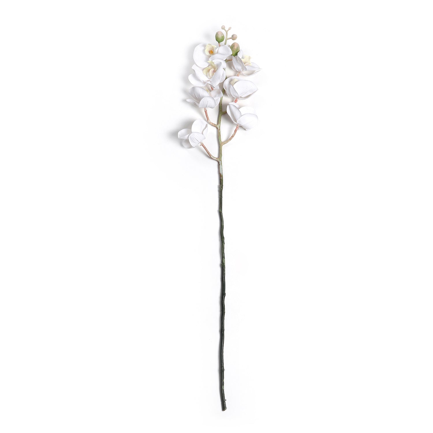 White Orchid Faux Flower Stem Single