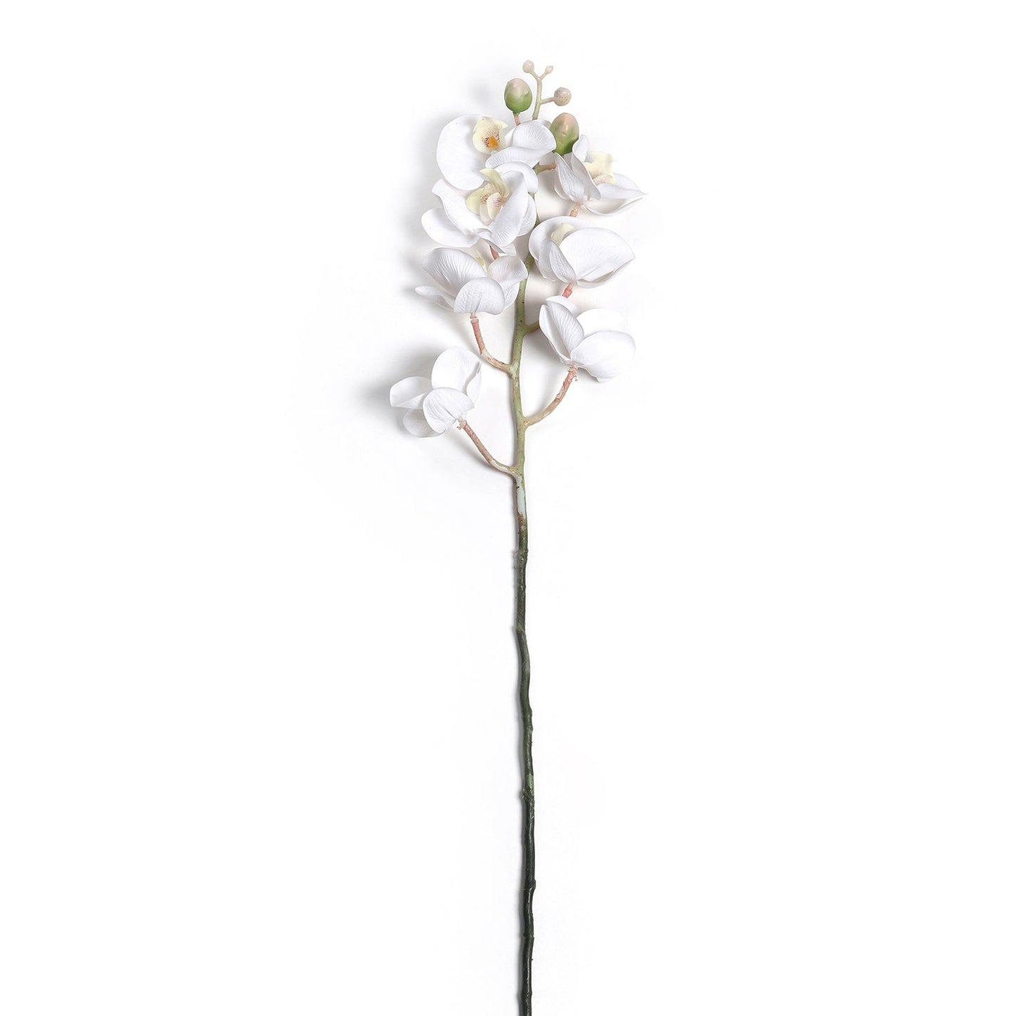 White Orchid Faux Flower Stem Single