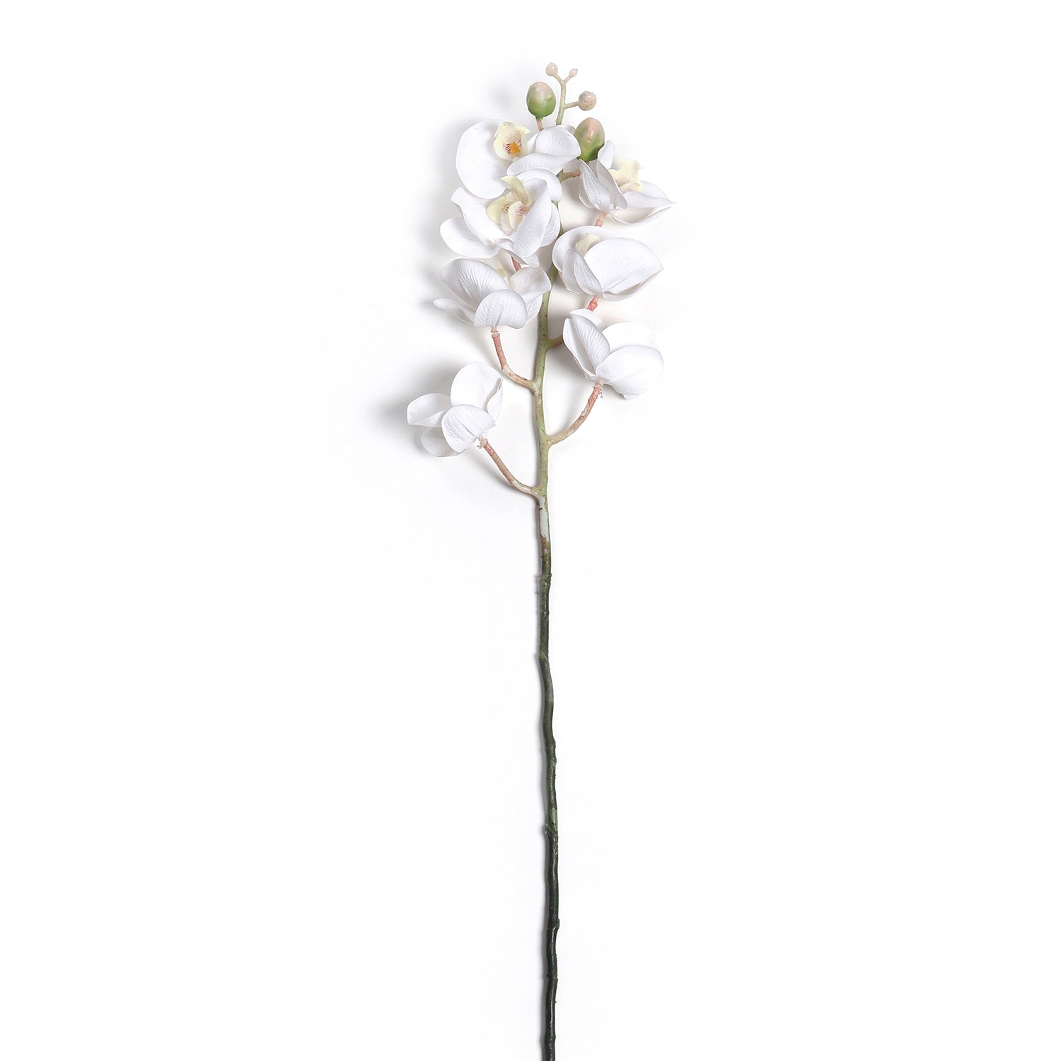 White Orchid Faux Flower Stem Single
